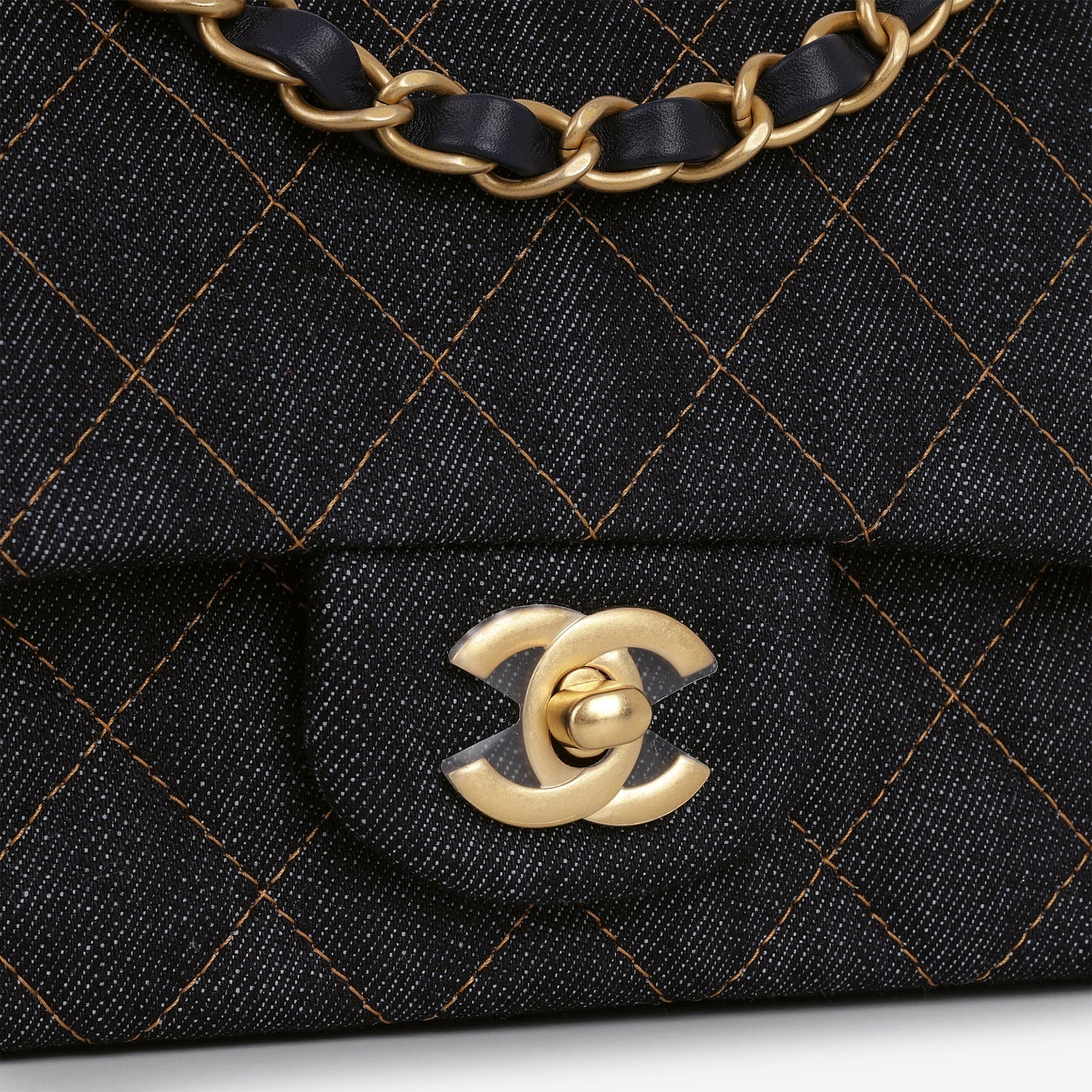 Chanel Mini Flap Rectangular - Indigo Denim | Gold Hardware