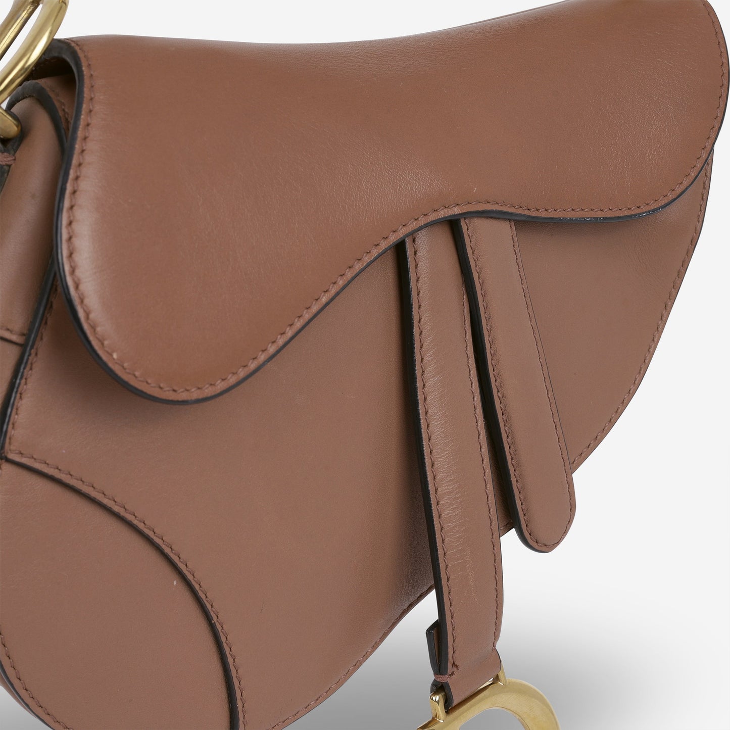 Dior Mini Saddle Bag - Dark Blush Smooth Calfskin | Gold Hardware