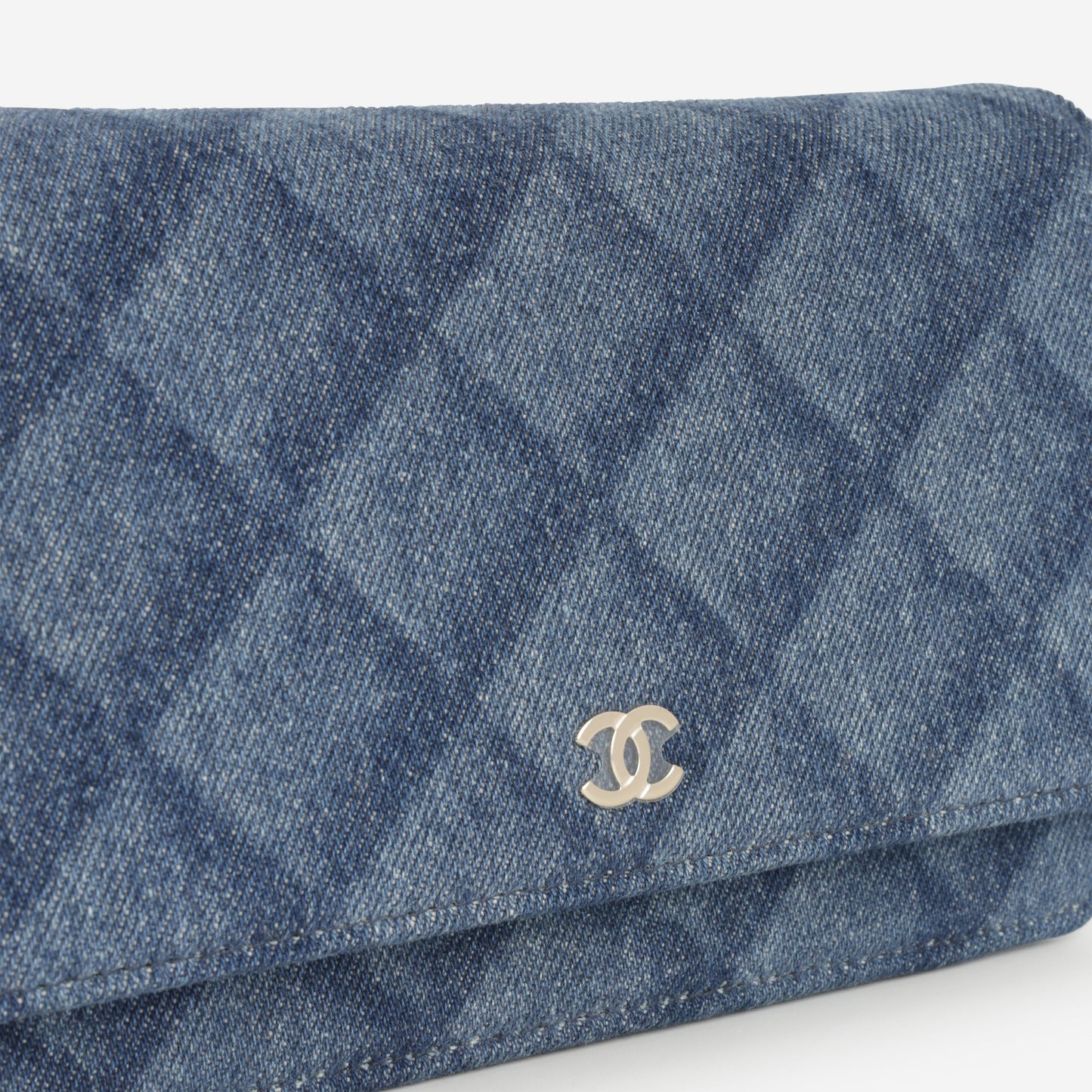 Chanel Classic Wallet on Chain - Tromp L'oeil Denim | Champagne Gold Hardware