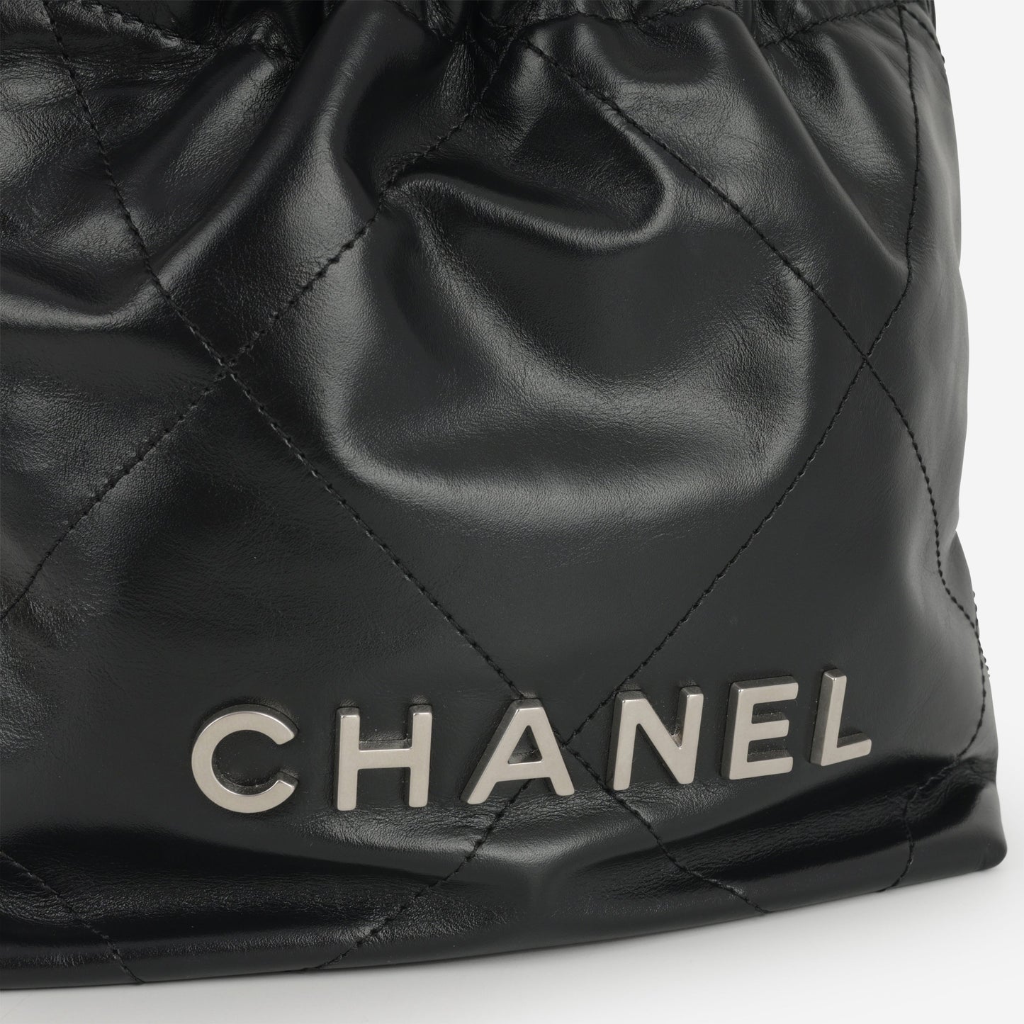Chanel Mini 22 - Black Calfskin | Silver Hardware