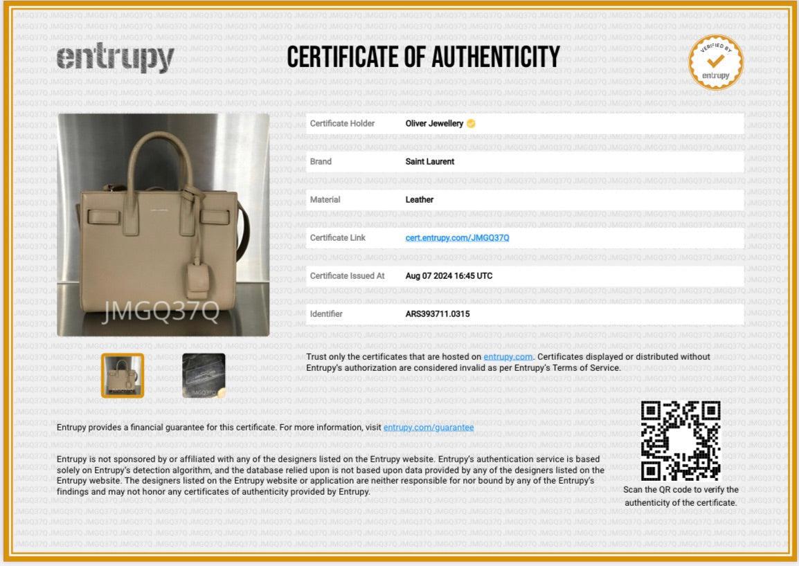 Saint Laurent Beige Grained Leather Nano Sac De Jour
