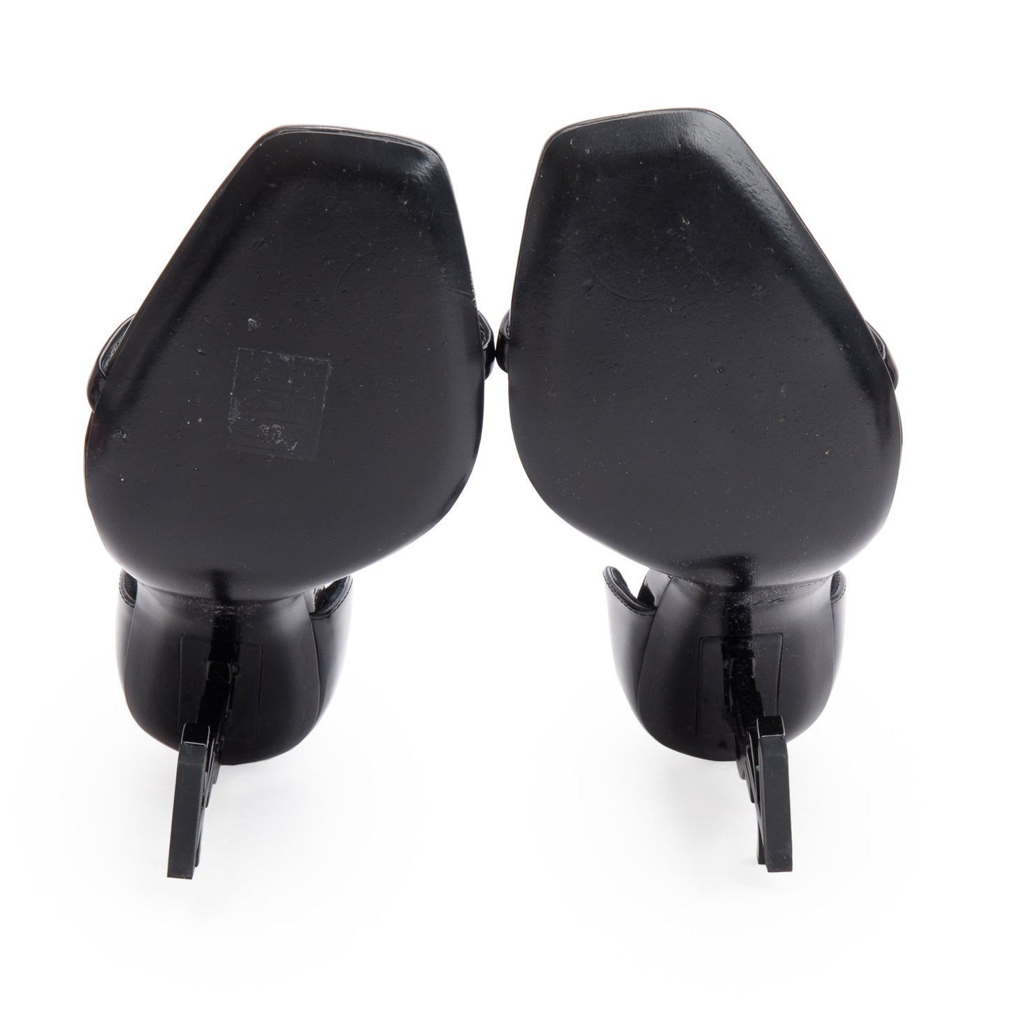 Saint Laurent Black Patent Leather Opyum Sandals, Size 37.5
