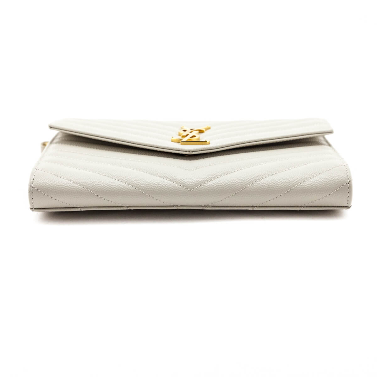 Luxury Saint Laurent Trending 2025 Crema Soft Grain De Poudre Matelasse Chevron Cassandre Flat Pouch