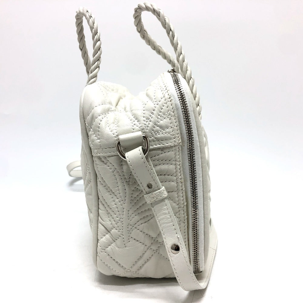 BALENCIAGA Handbag 466541 leather white quilting Blanket Square S Women