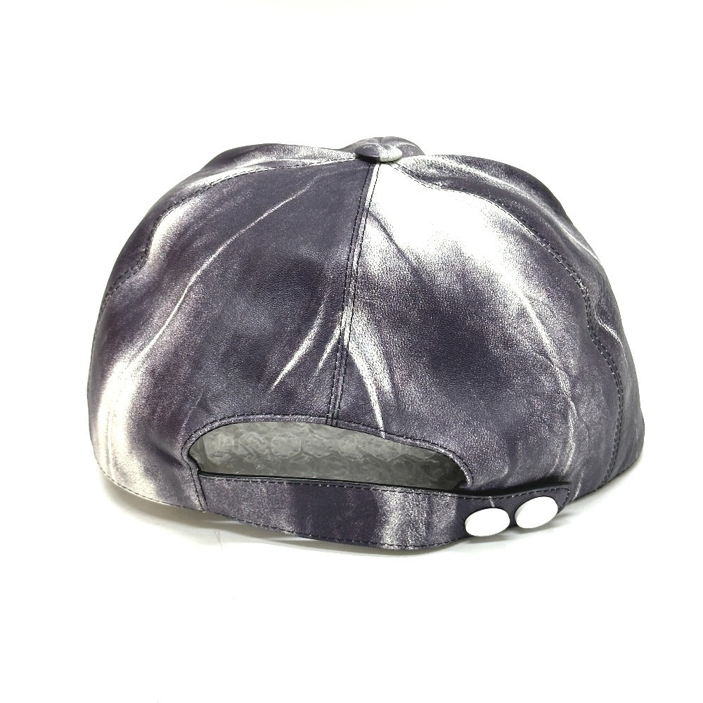 LOUIS VUITTON cap MP2334 leather Gray x white Newsboy cap and tie Diquill 1.0