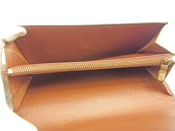 LOUIS VUITTON Long Wallet Purse M61724 Brown Pochette Porto Monécredi