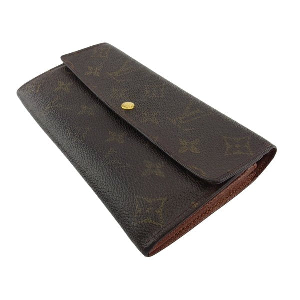 LOUIS VUITTON Long Wallet Purse M61725 Brown beige gold Pochette Porto Monécredi
