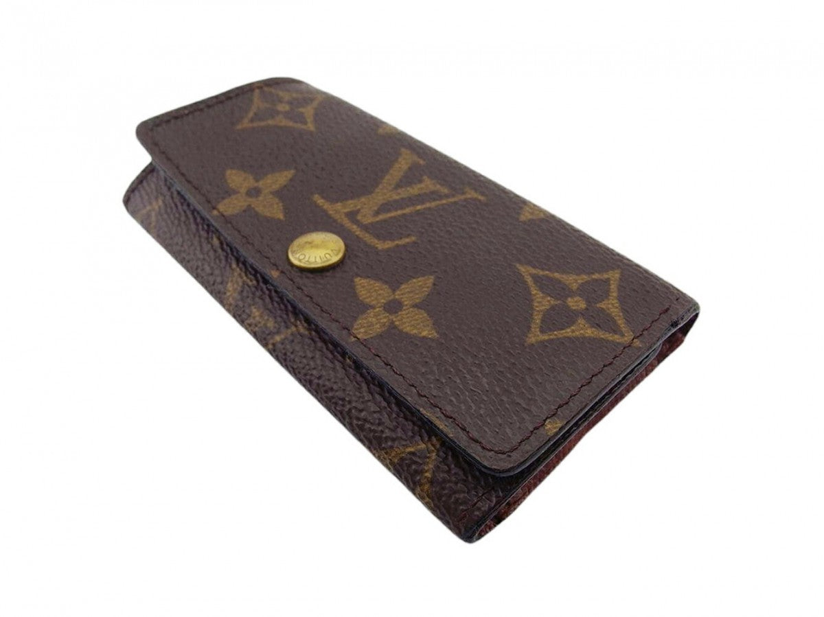 LOUIS VUITTON Key case Key holder M62631 Brown beige gold Multicles4