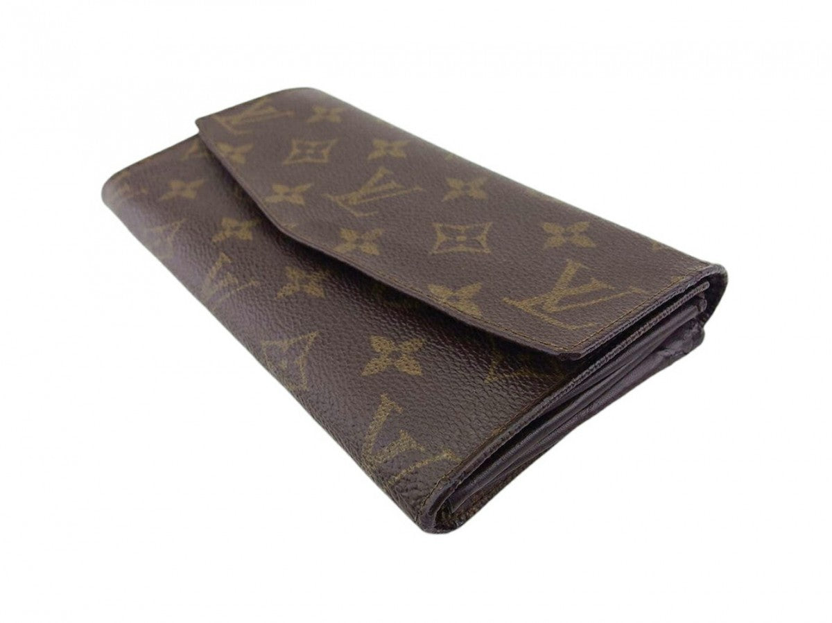 LOUIS VUITTON Long Wallet Purse M61724 Brown beige gold Pochette Porto Monécredi