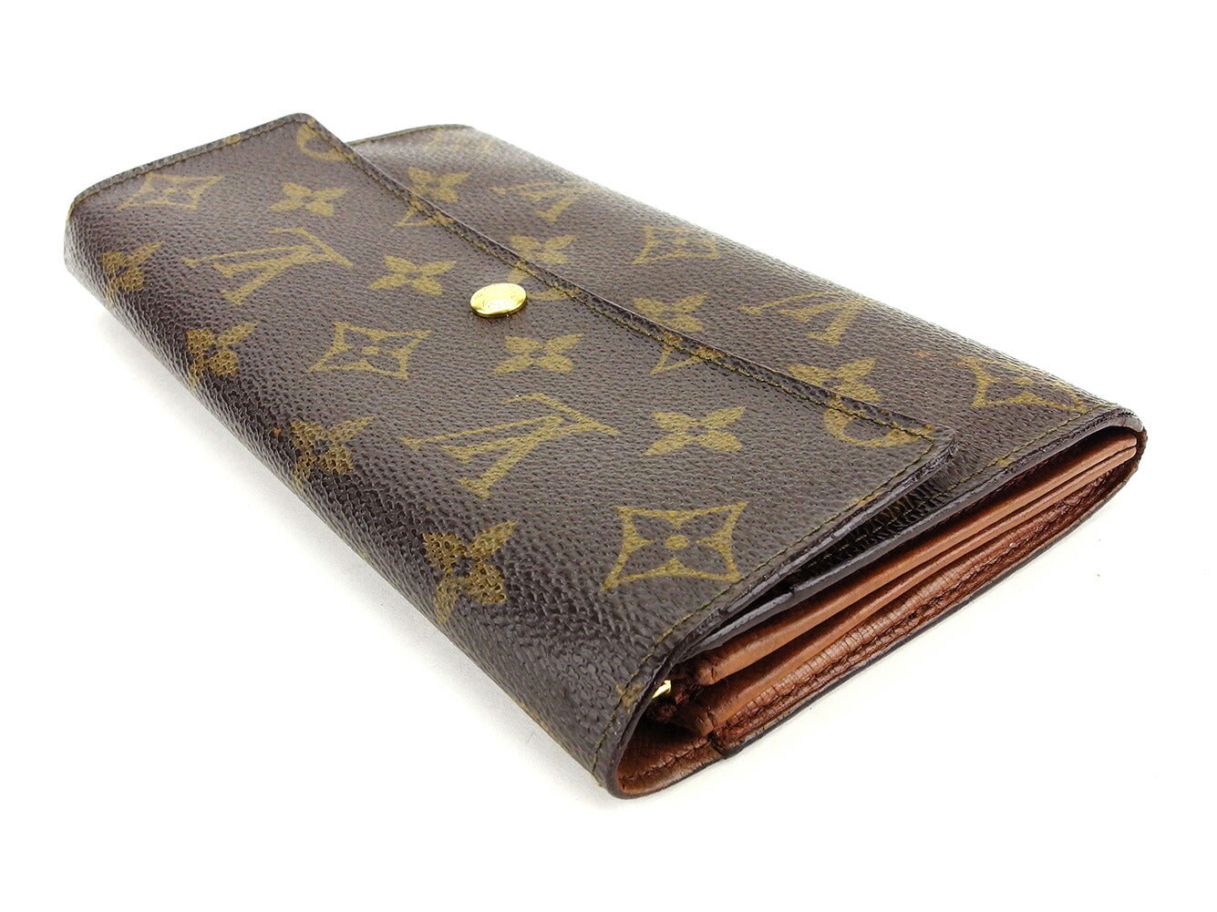 LOUIS VUITTON Long Wallet Purse M61725 Brown Pochette Porto Monécredi