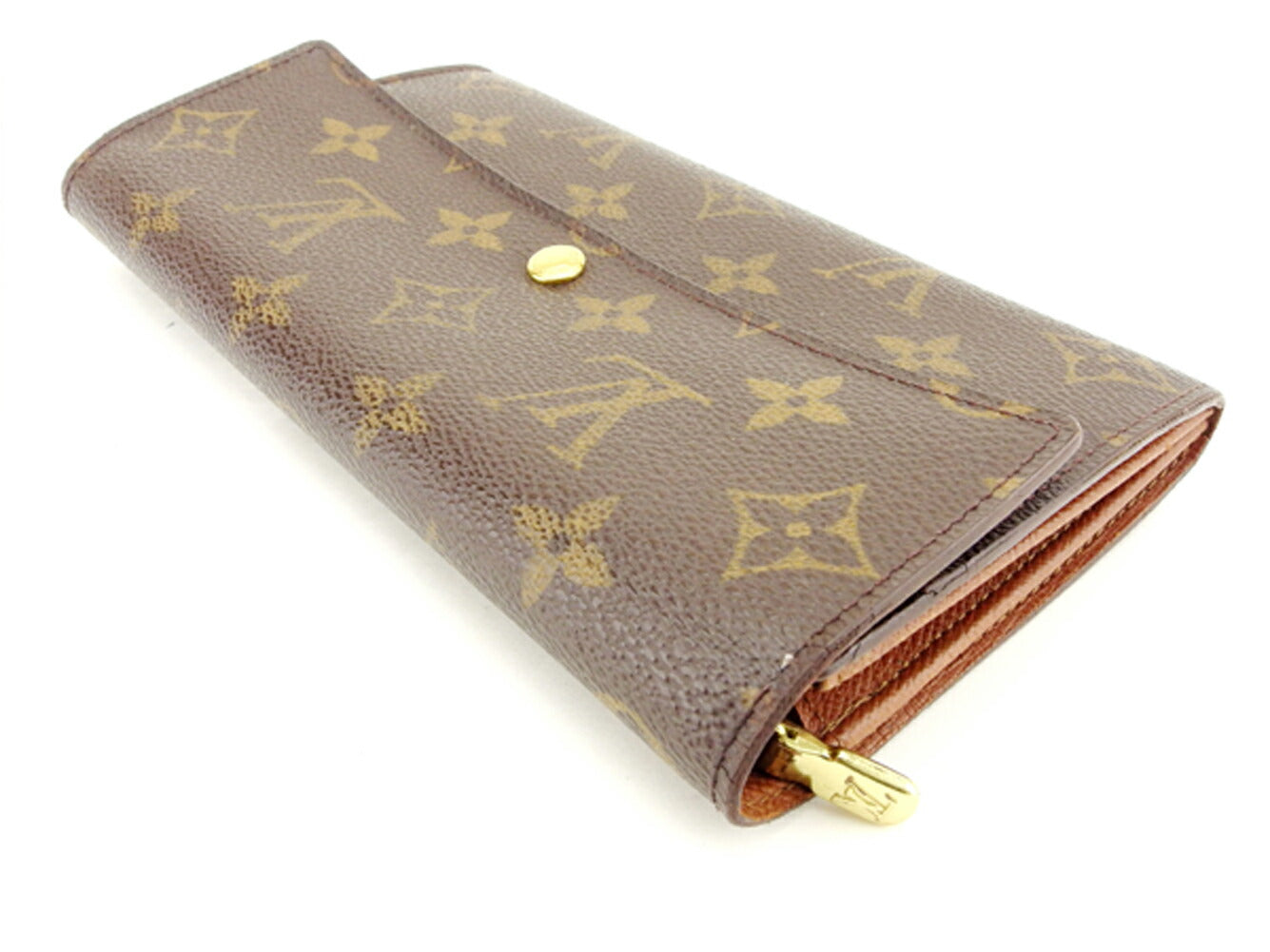 LOUIS VUITTON Long Wallet Purse M61725 Brown Pochette Porto Monécredi