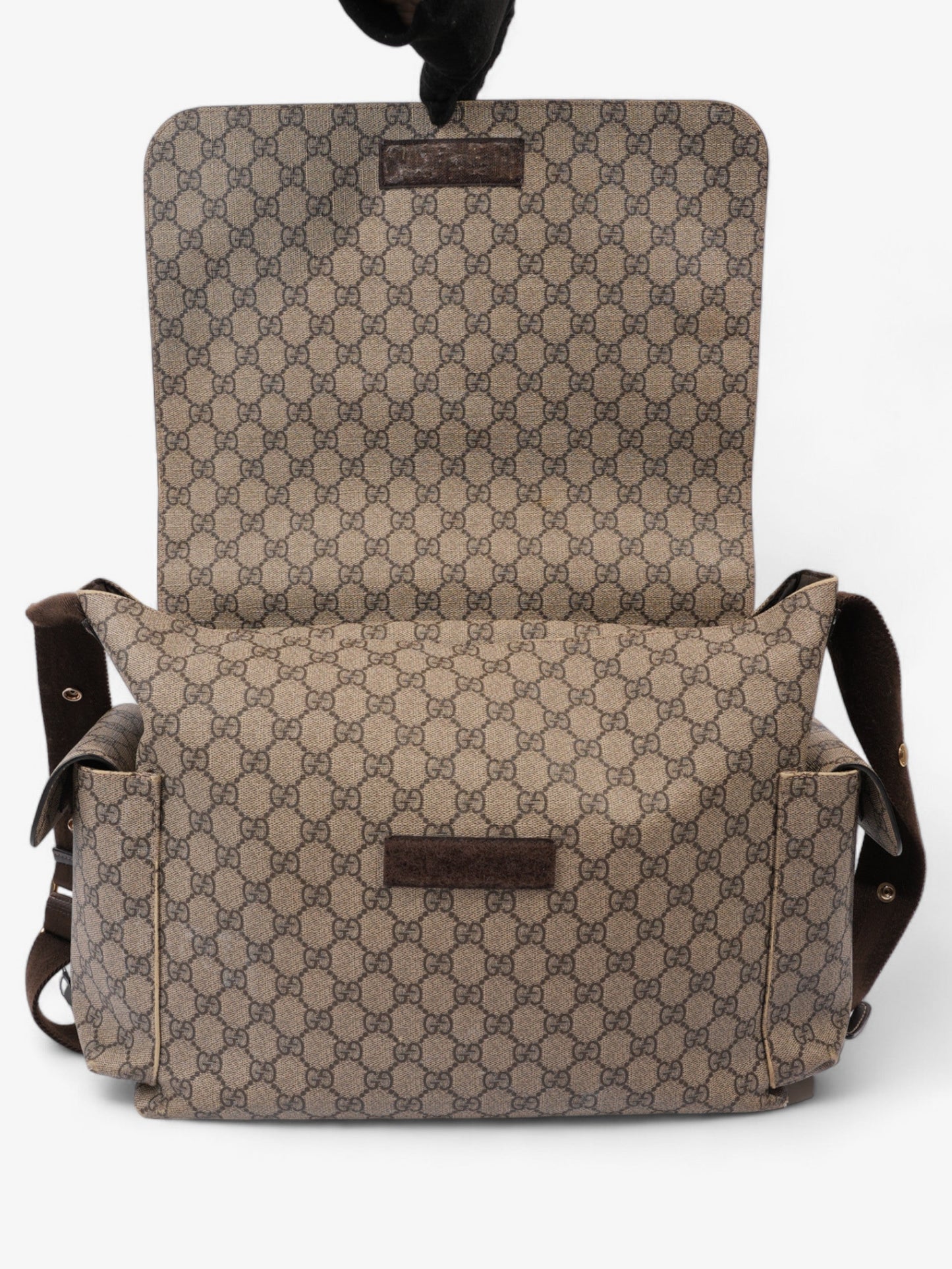 Gucci Baby Changing Bag Beige And Ebony GG Supreme Coated Canvas