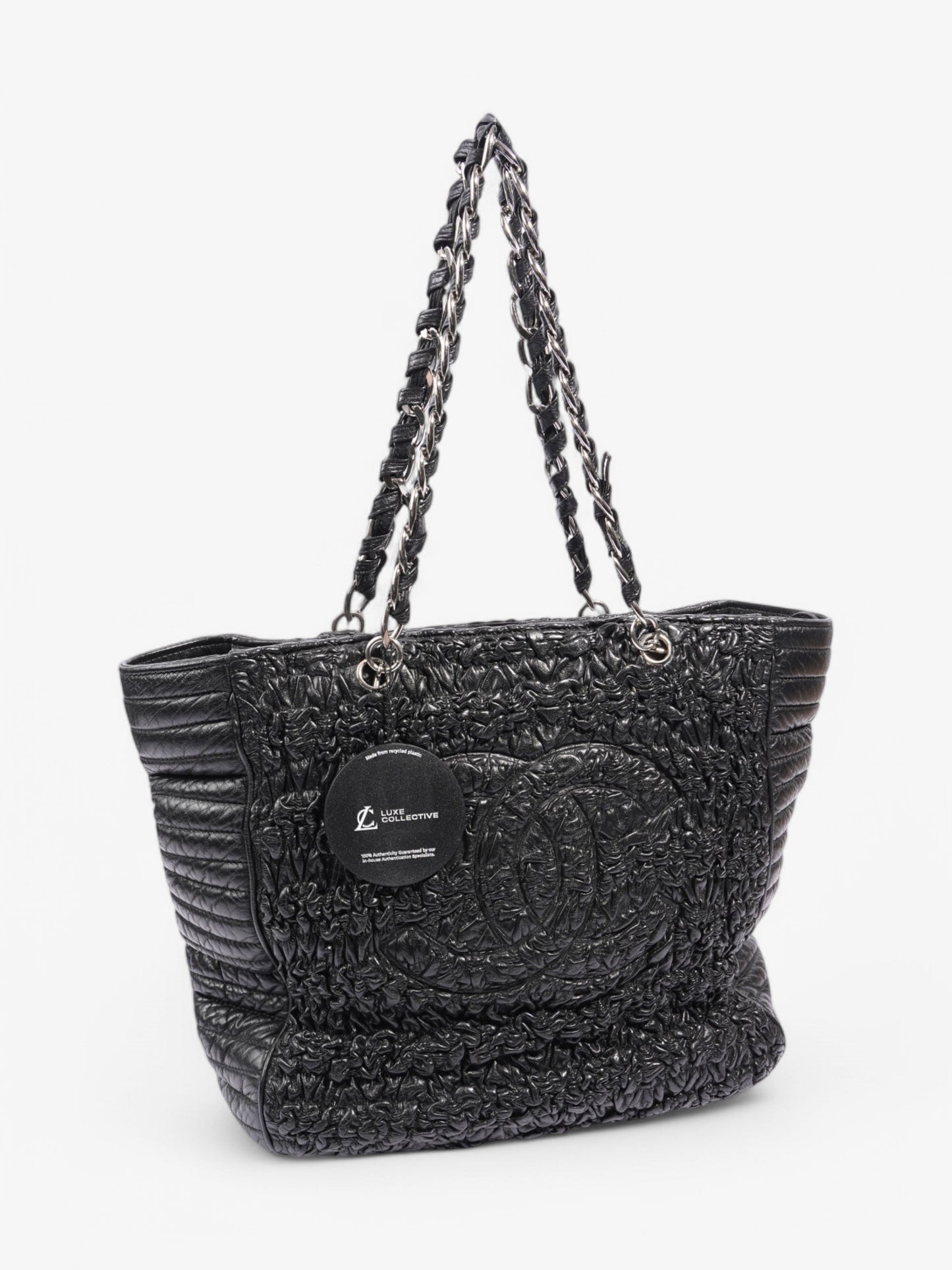 Chanel Astrakhan Shopping Bag Black Lambskin Leather