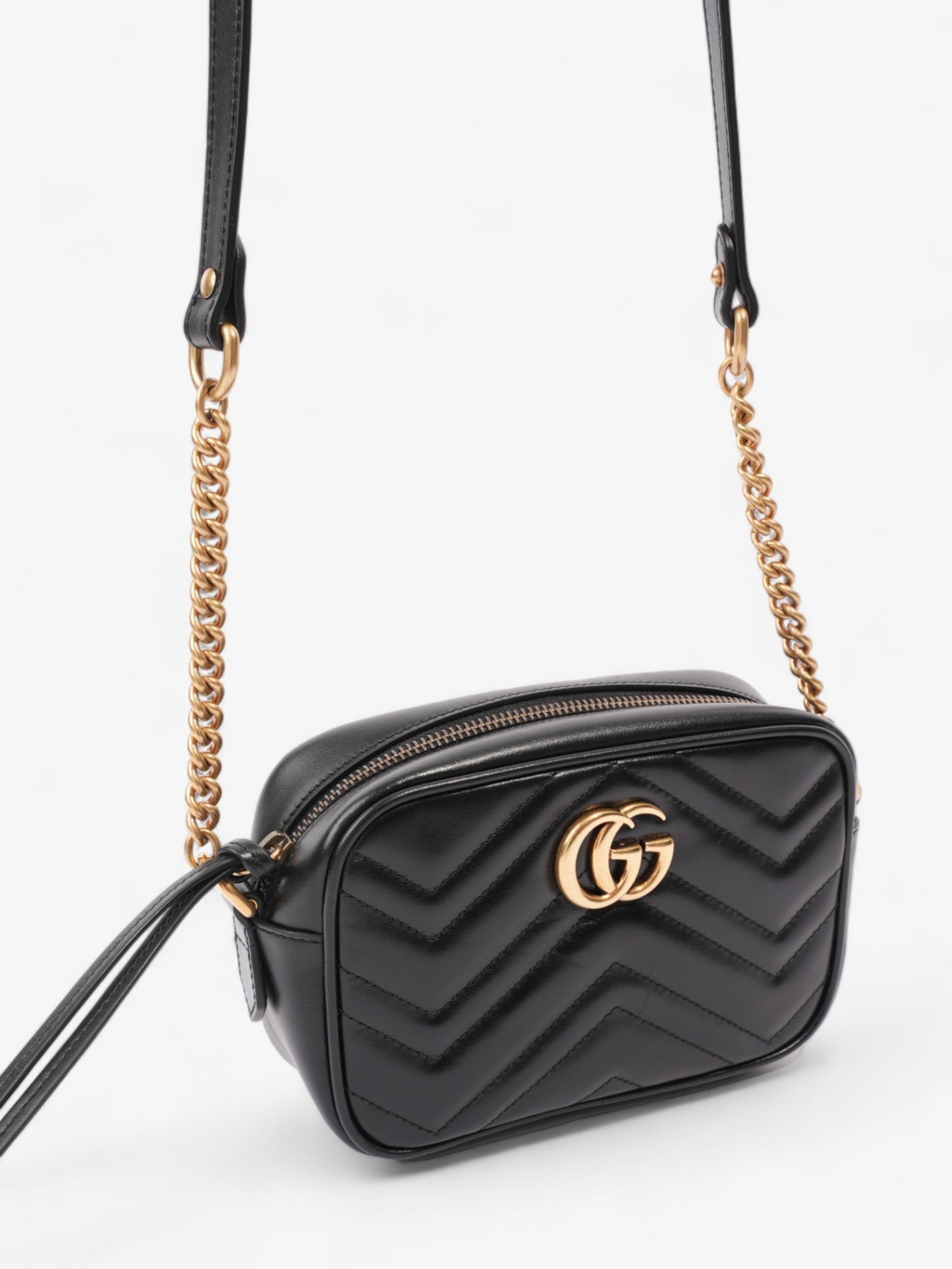 Gucci GG Marmont Black Matelasse Leather Mini