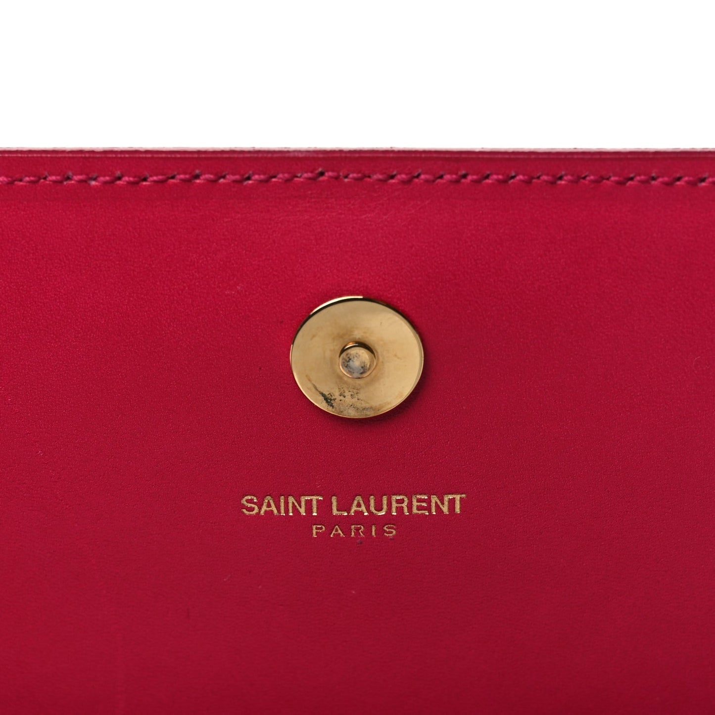 Saint Laurent Smooth Calfskin Classic Monogram Cassandre Clutch Lipstick Fuchsia
