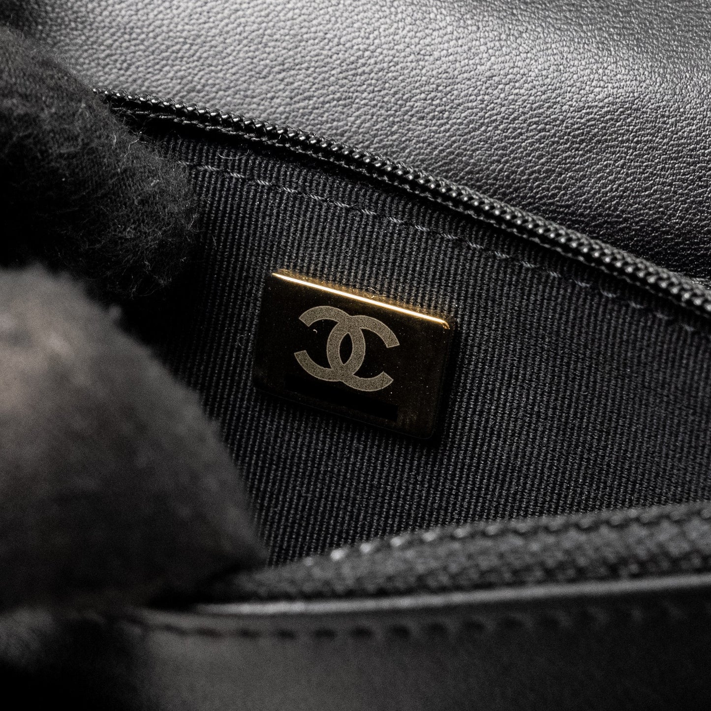 Chanel Wallet On Chain with Pearl Chain Lambskin Black L (Microchip)