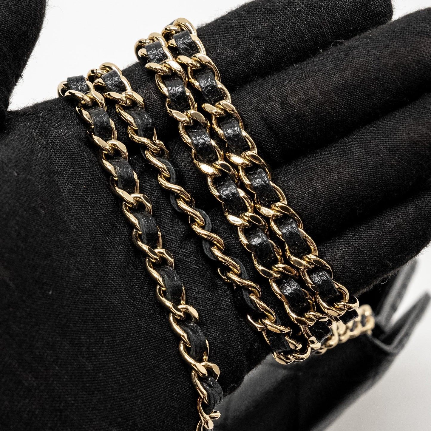 Chanel Detailed CC Logo Wallet on Chain Caviar Black (Microchip)