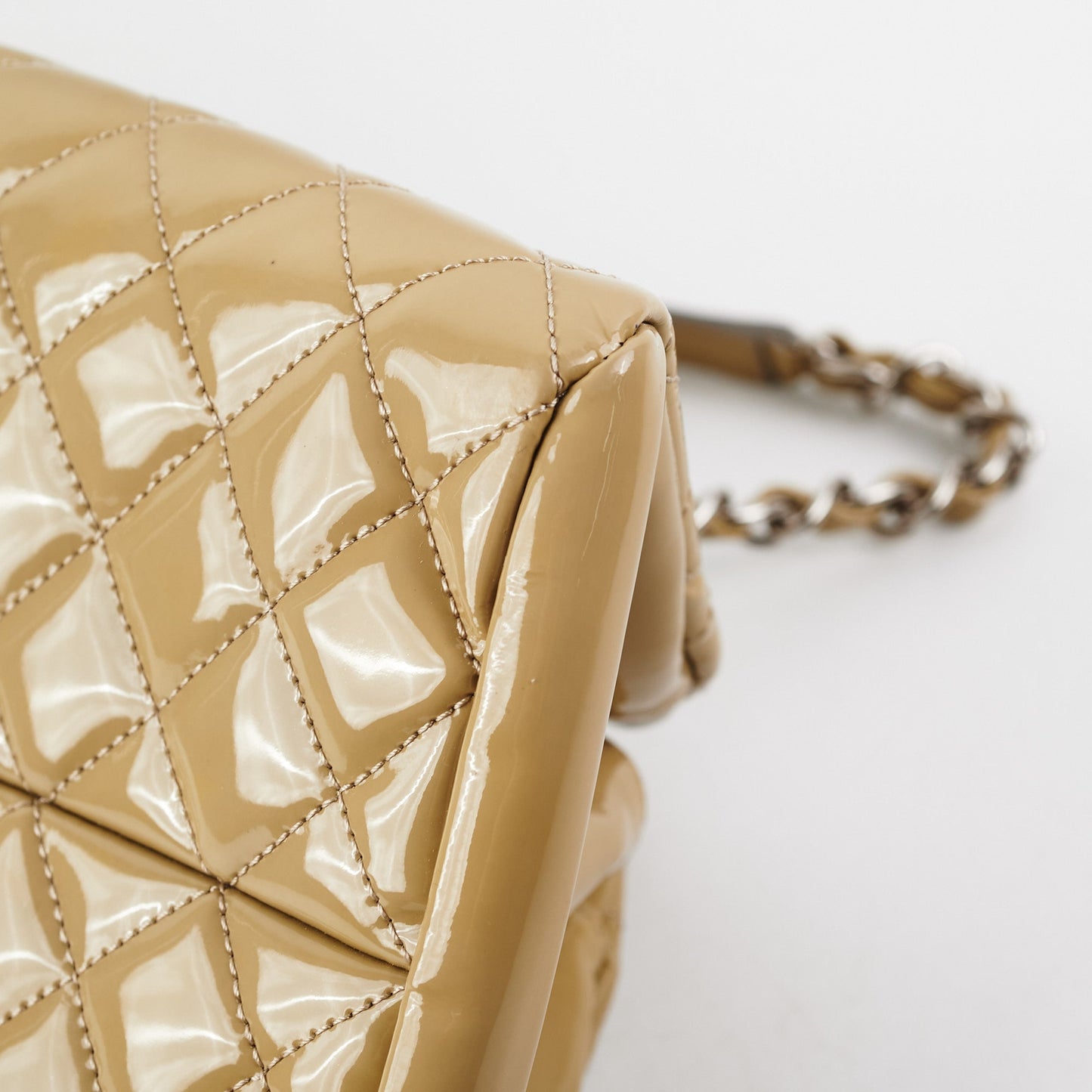 Chanel Mademoiselle Sage Patent Bowler Bag
