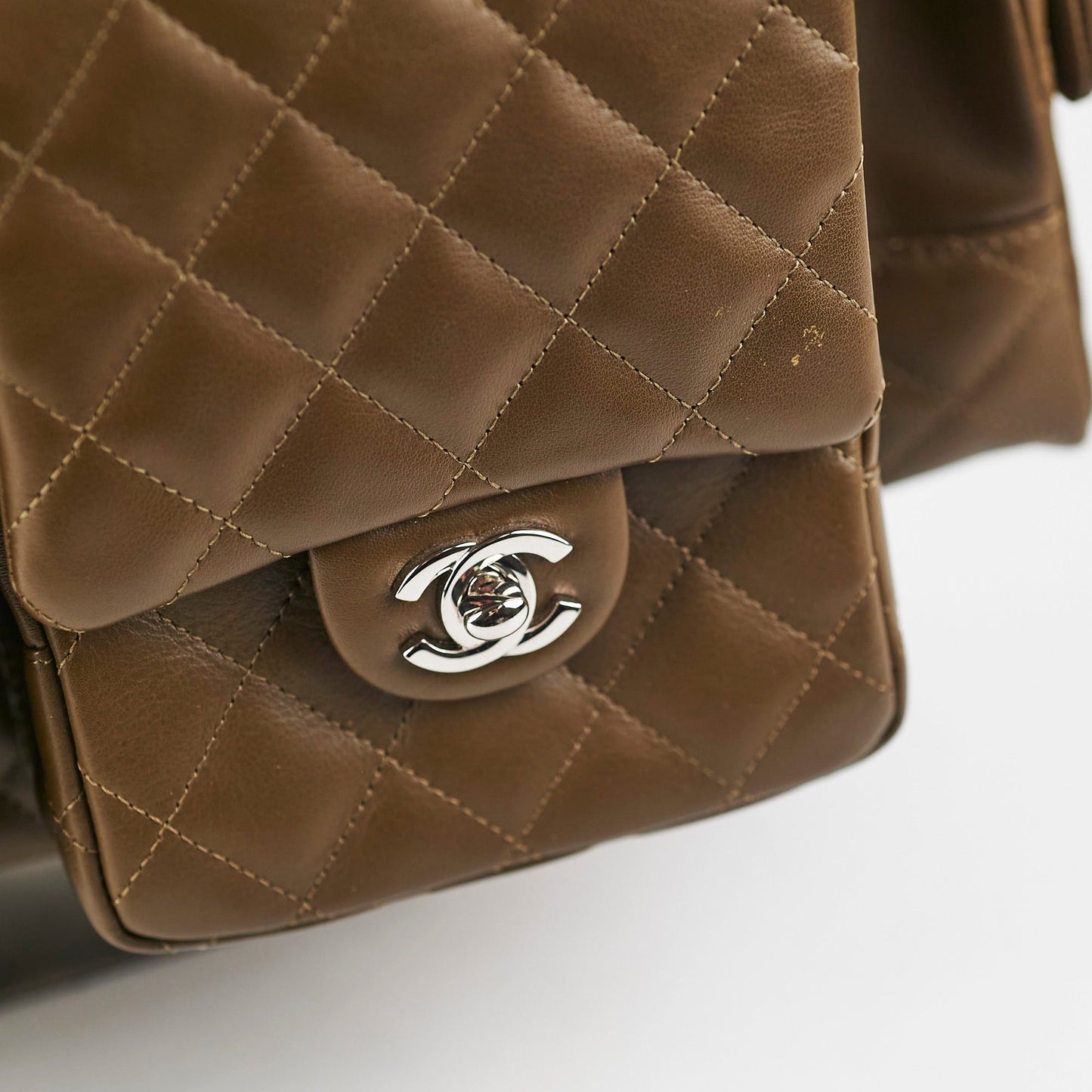 Chanel Cambon Lambskin Reporter Bag Khaki