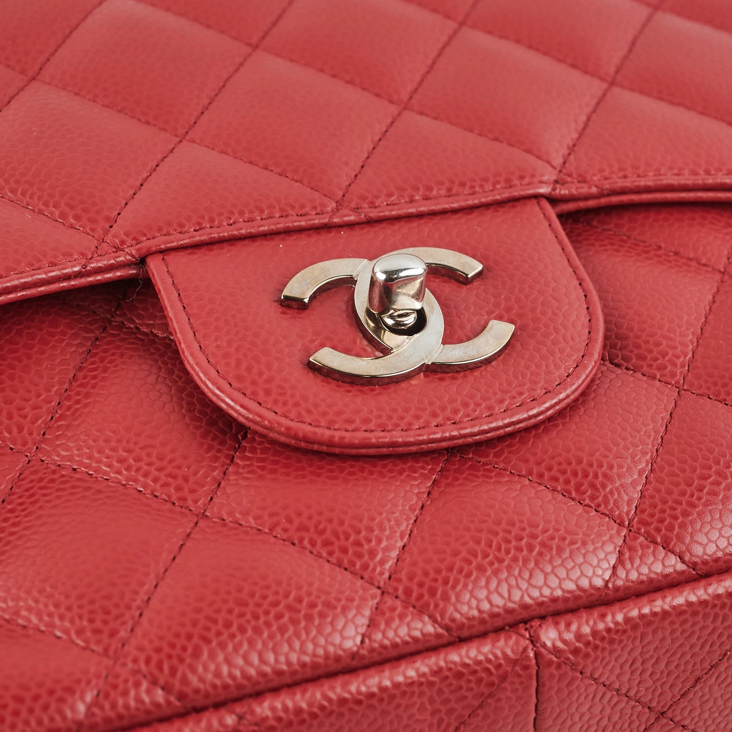 Chanel Classic Single Flap Jumbo Caviar Red - Series 11