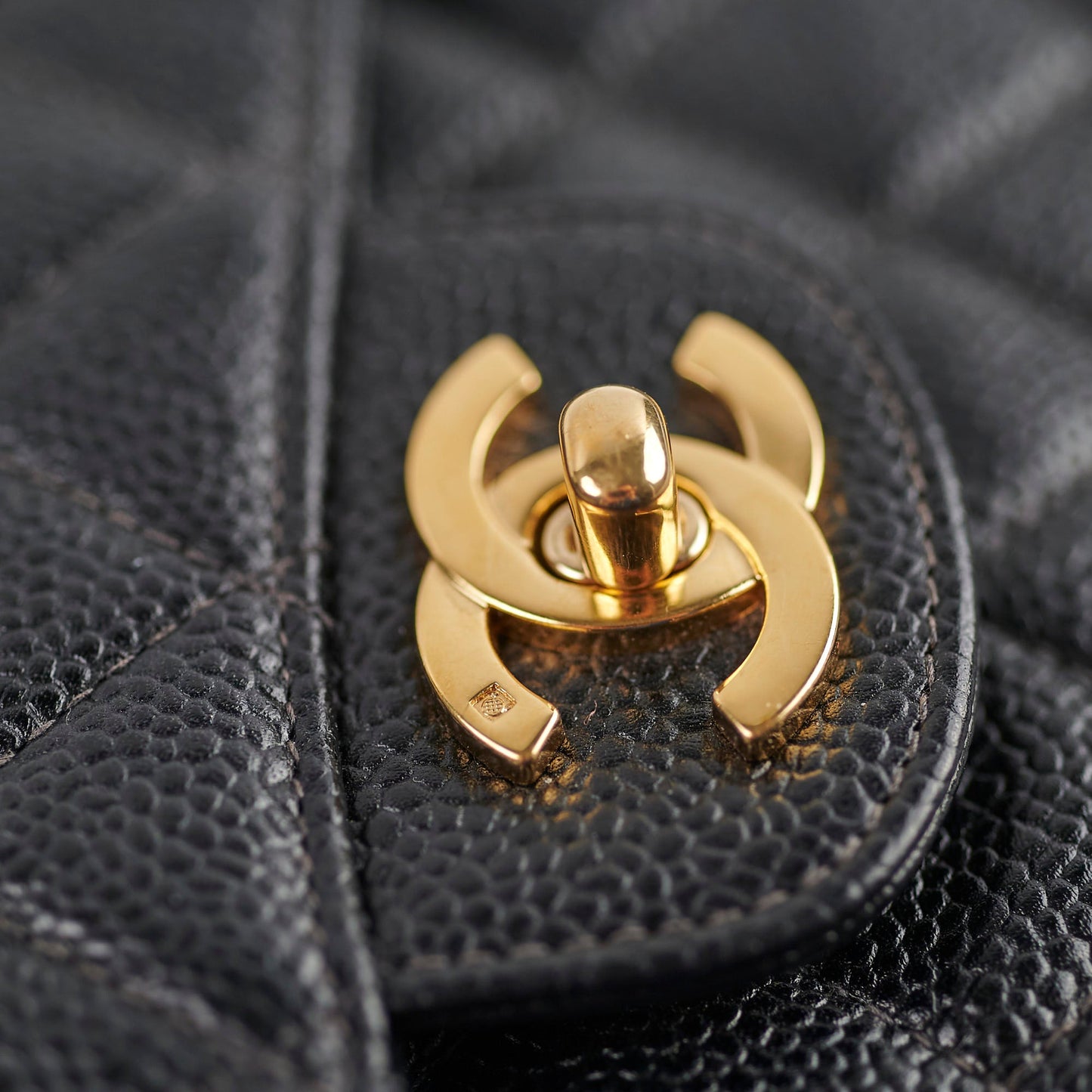 Chanel Small Caviar Classic Flap Black 24k Gold Plating 7 Series