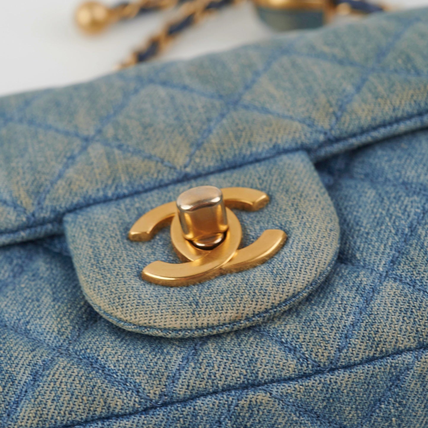 Chanel Denim Pearl Crush Mini Rectangle Flap Bag