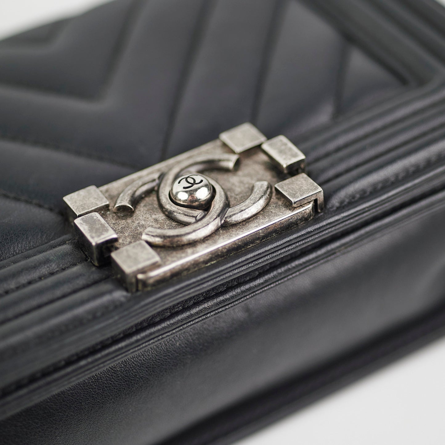 ITEM 29 - Chanel Small Chevron Boy Calfskin Black