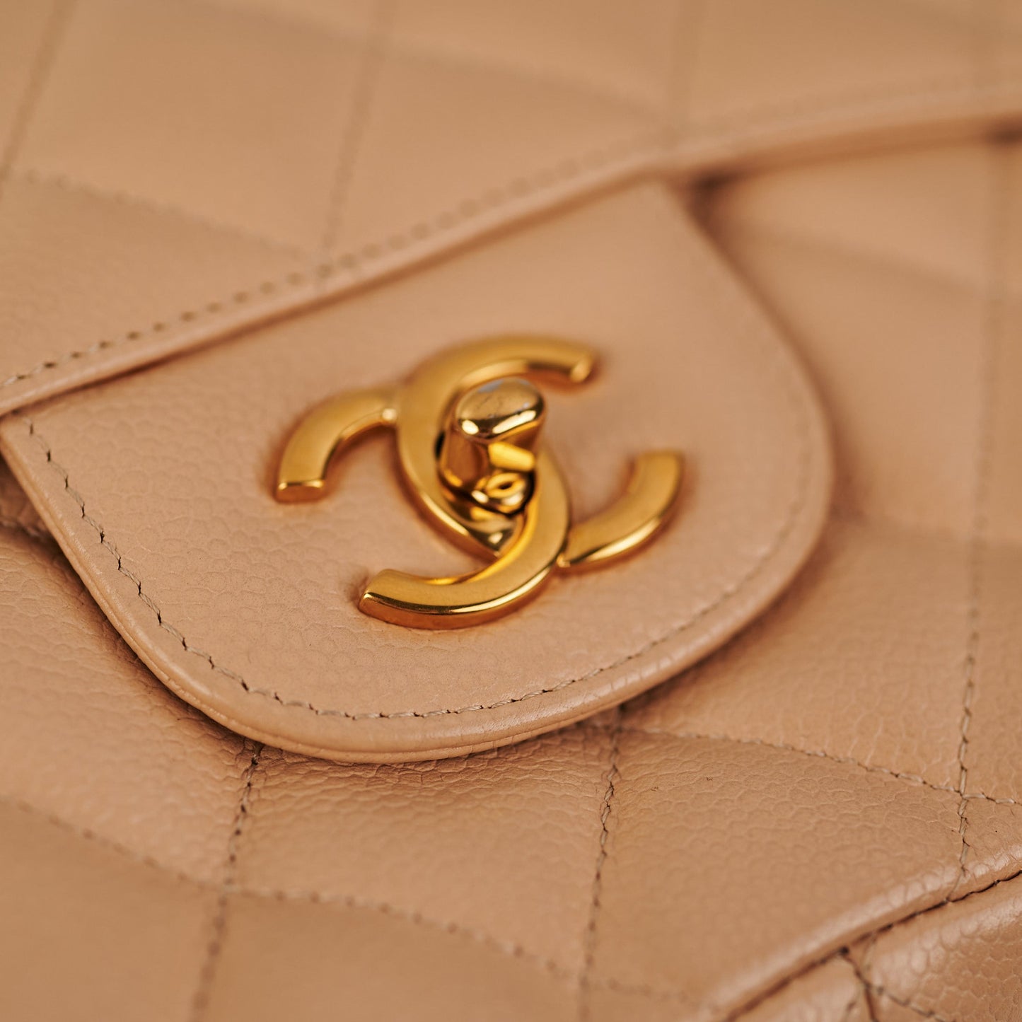 ITEM 24 - Chanel Quilted Jumbo Single Flap Beige