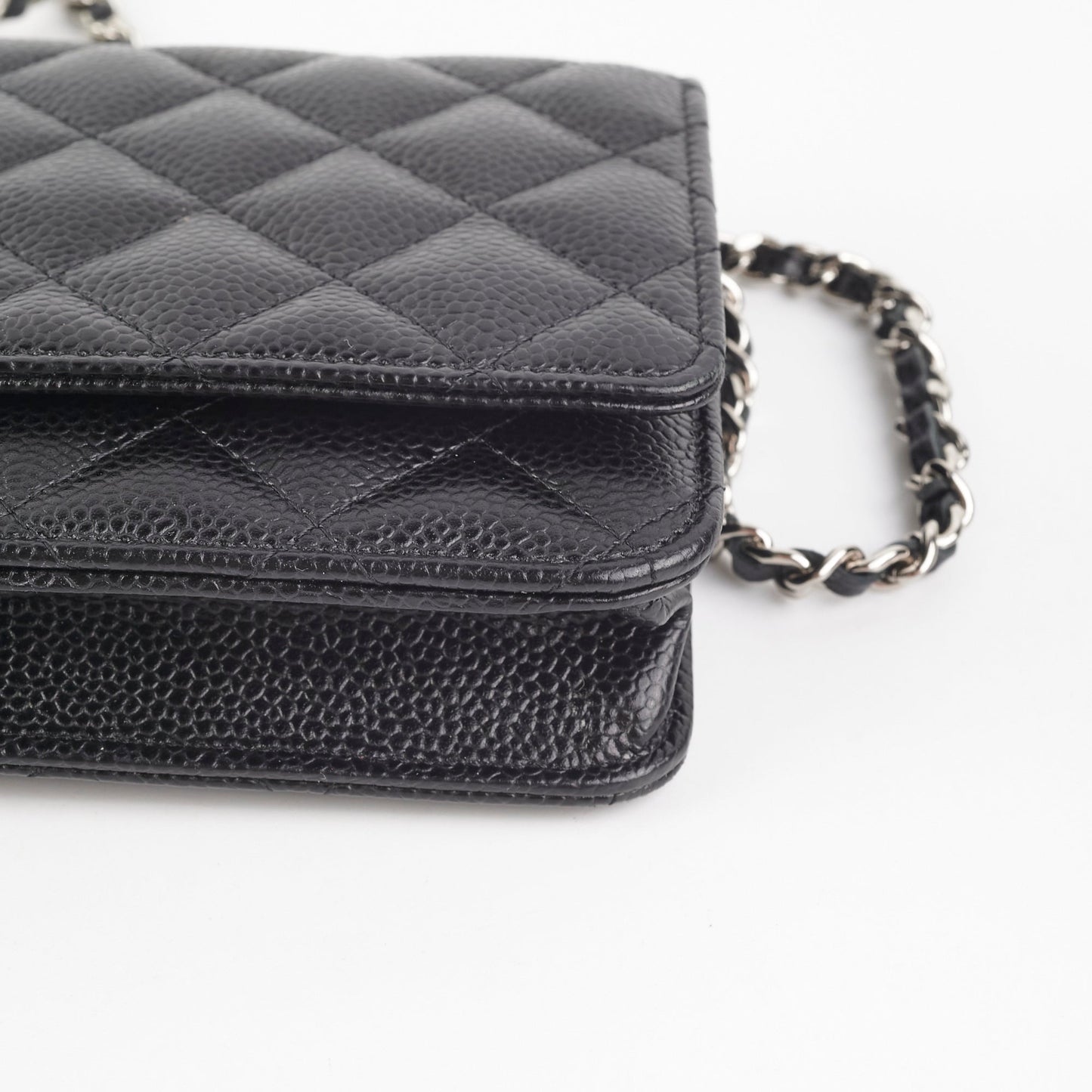 Chanel Caviar Wallet On Chain Black