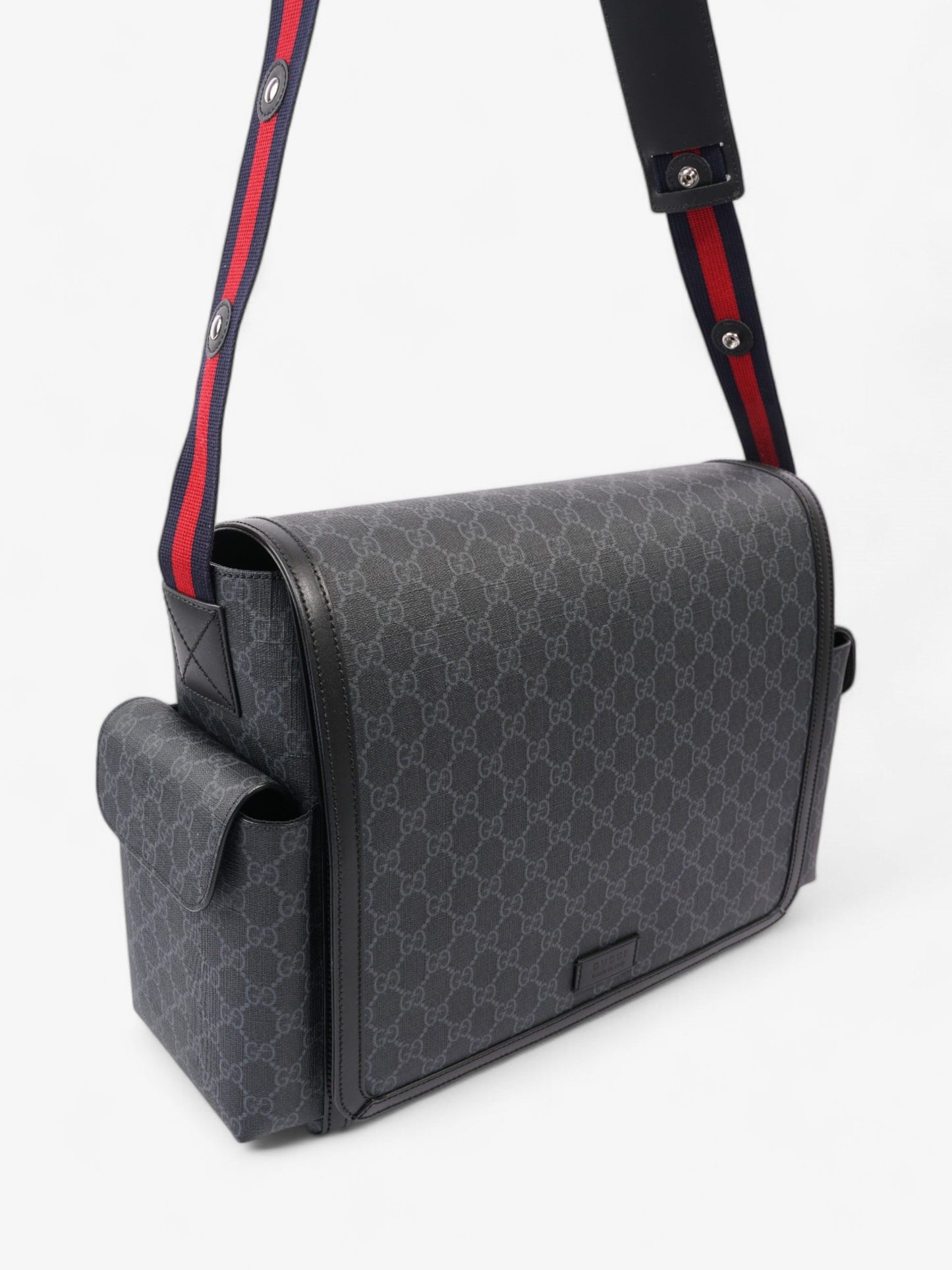 Gucci GG Diaper Bag GG Supreme / Black Coated Canvas Medium