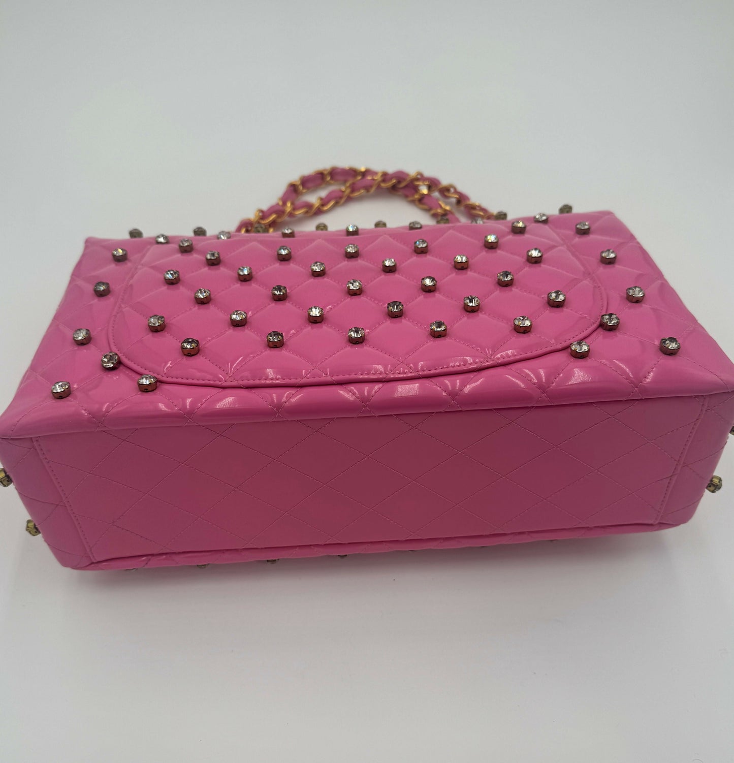 Chanel 1995 Barbie Pink Maxi Rhinestone Flap Bag