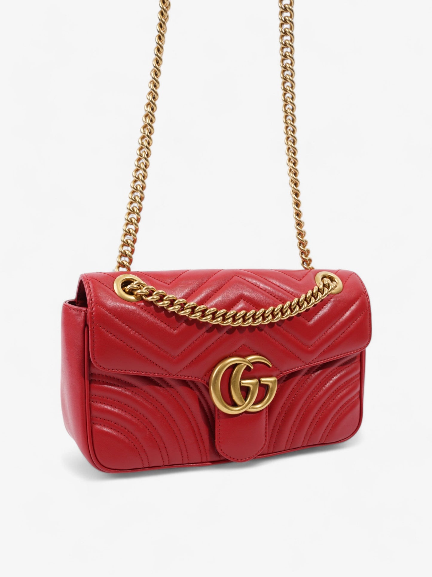 Gucci GG Marmont Red Matelasse Leather Small