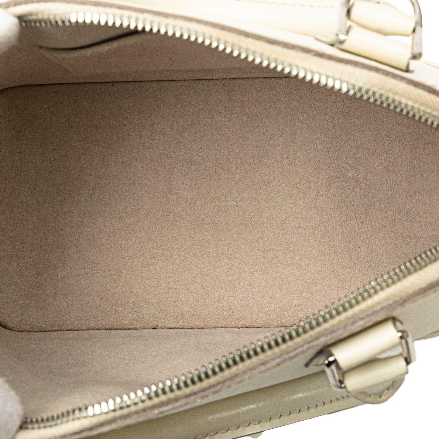 White Louis Vuitton Epi Alma BB Satchel
