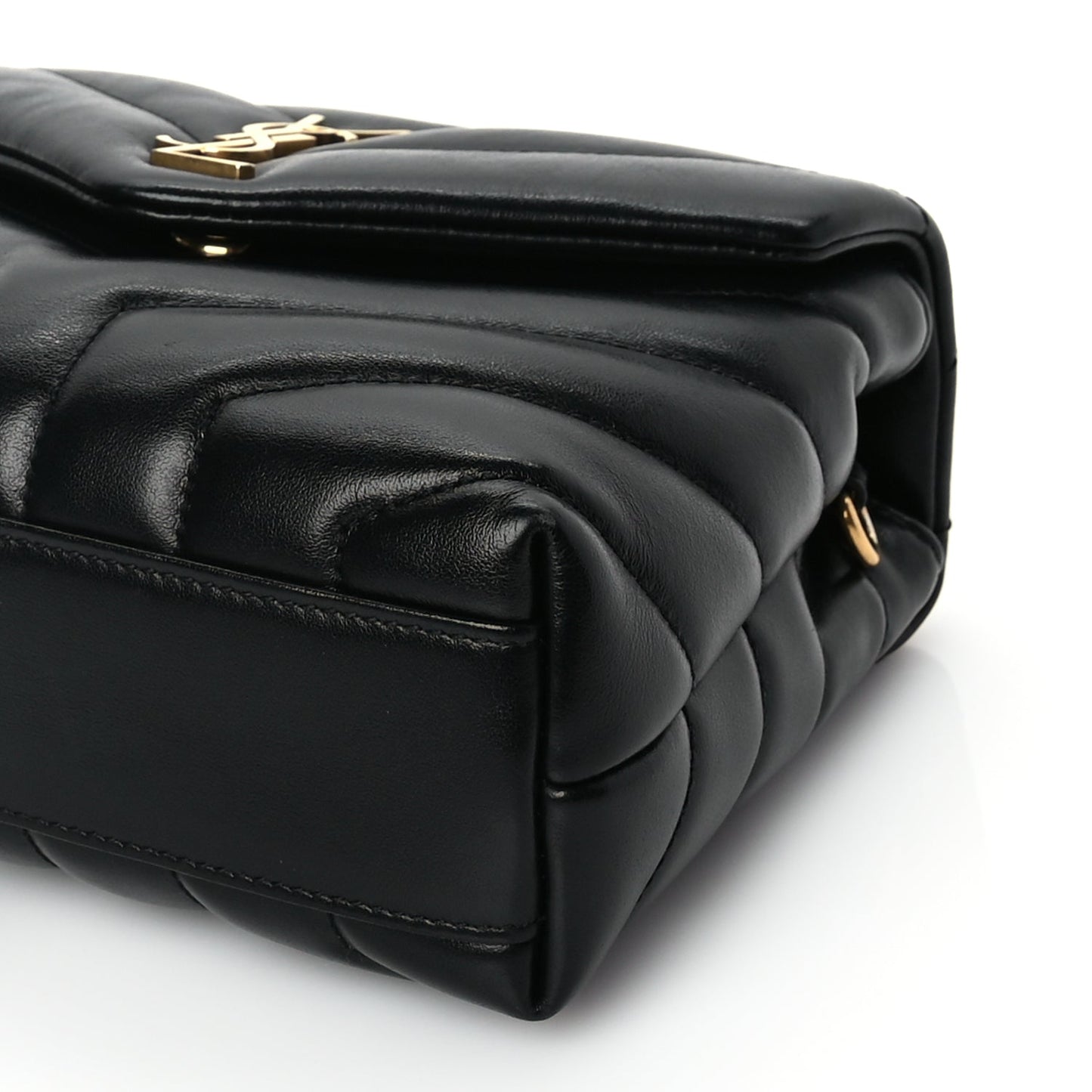 Saint Laurent Calfskin Y Quilted Monogram Toy Loulou Crossbody Satchel Black