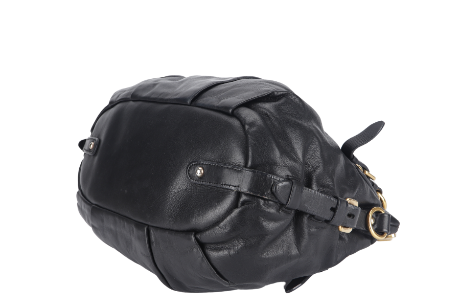 PRADA SATCHEL BAG (BR4281) WITH STRAPS BLACK CALFSKIN NO DUST COVER