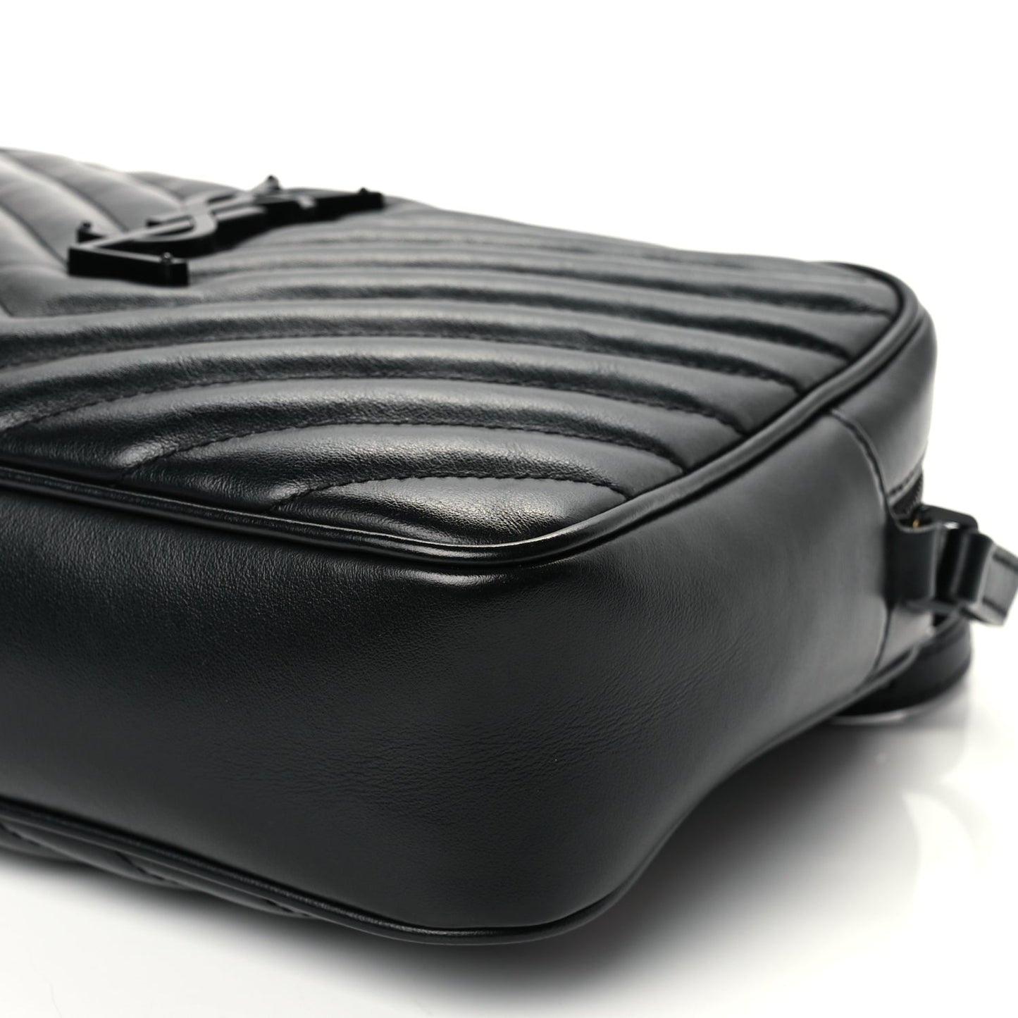 Saint Laurent Calfskin Matelasse Monogram Monochrome Lou Camera Bag Black