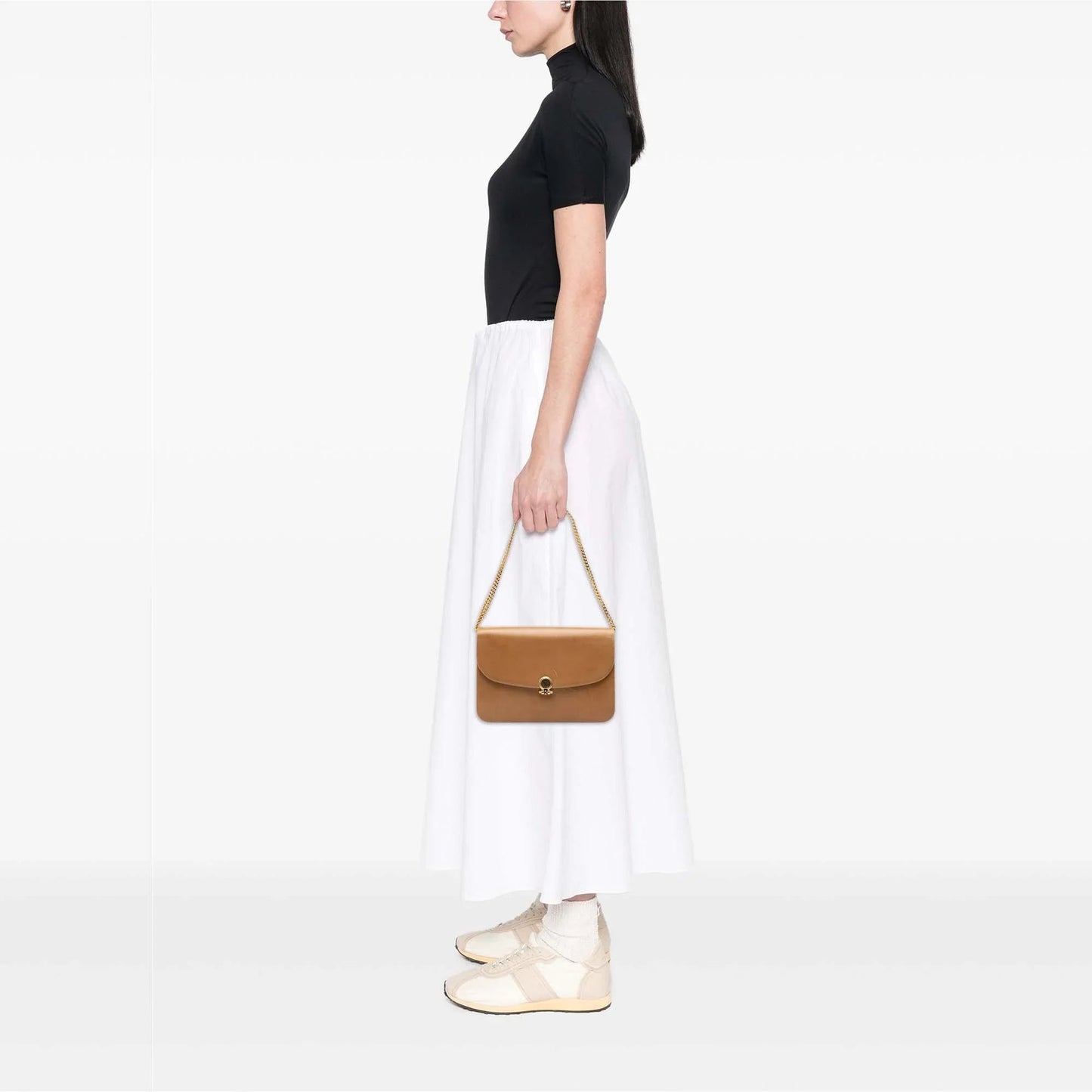 Brown Dior Leather Chain Shoulder Bag