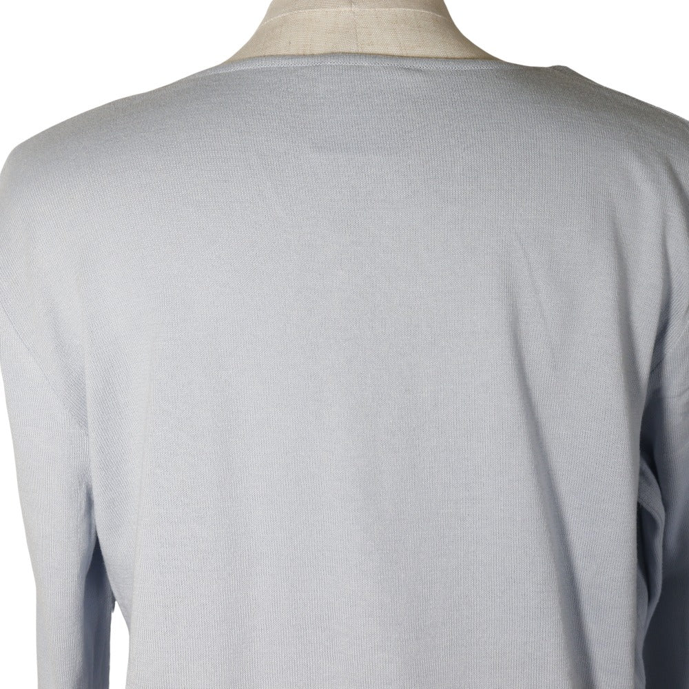 CHANEL knit P25278V01765 cotton light blue COCO Mark Women 46