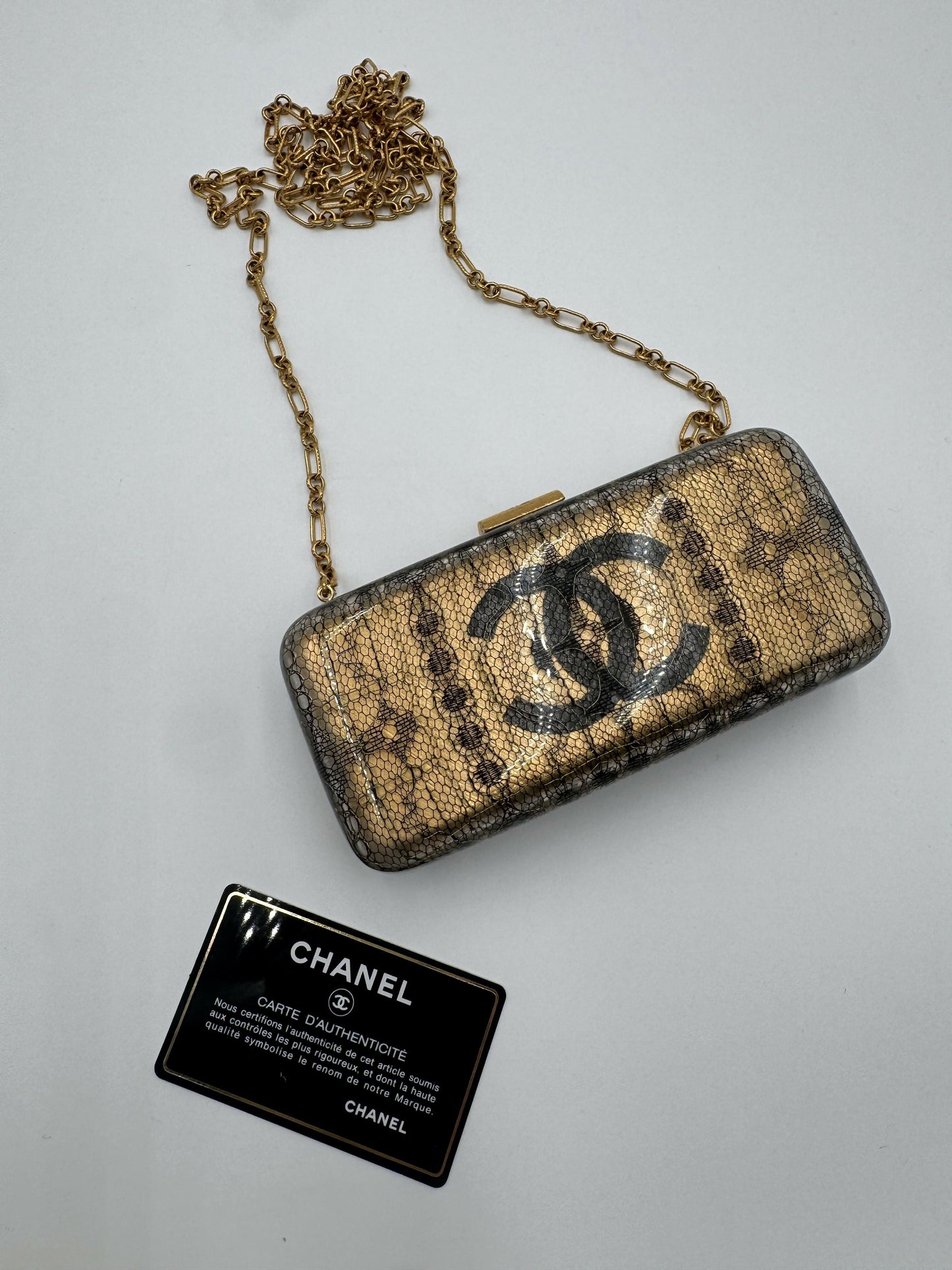 Chanel 2004-2005 Lace Gold Minaudière