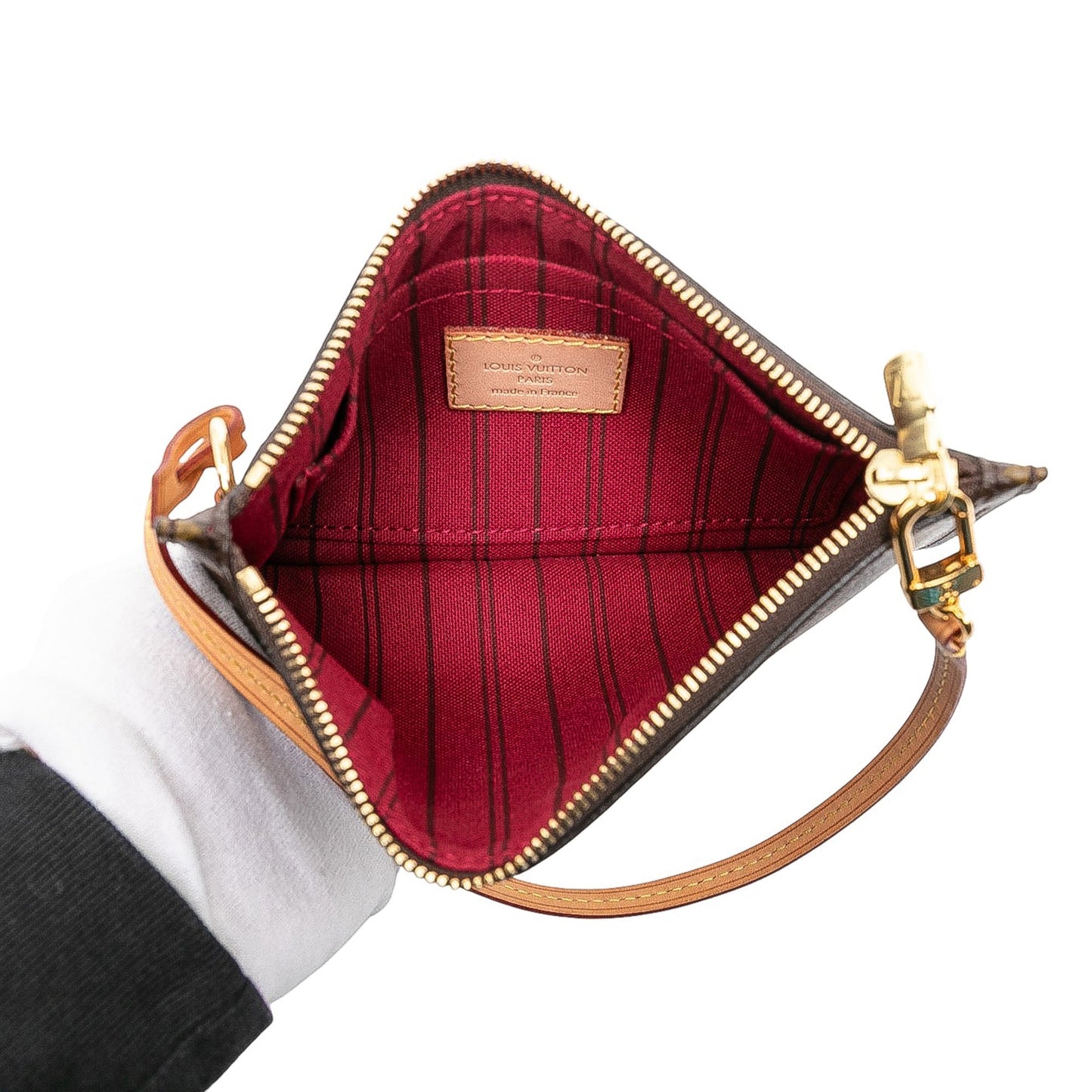 Brown Louis Vuitton Monogram Neverfull Pochette PM Pouch