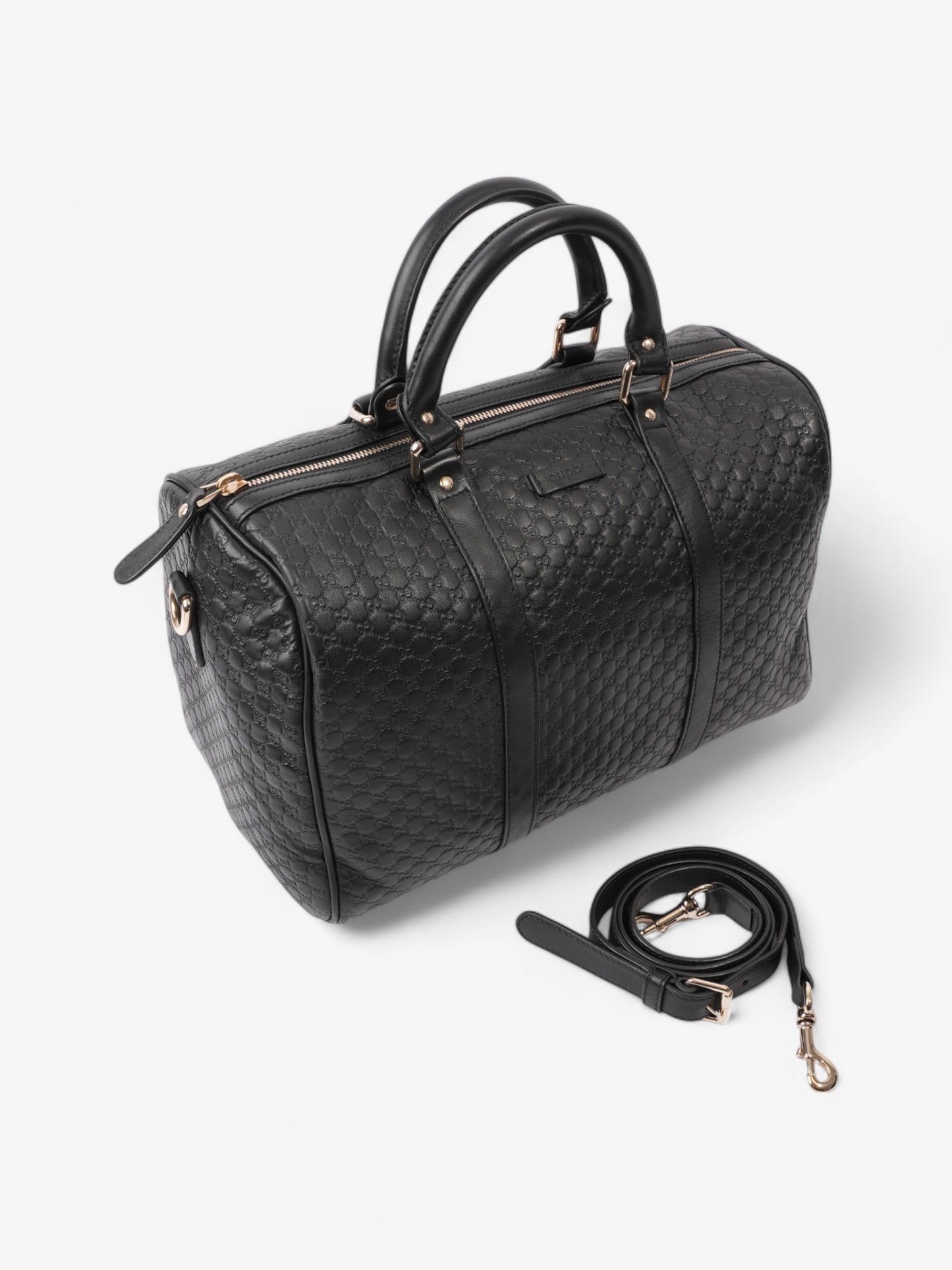 Gucci Boston Bag Black Guccissima Leather