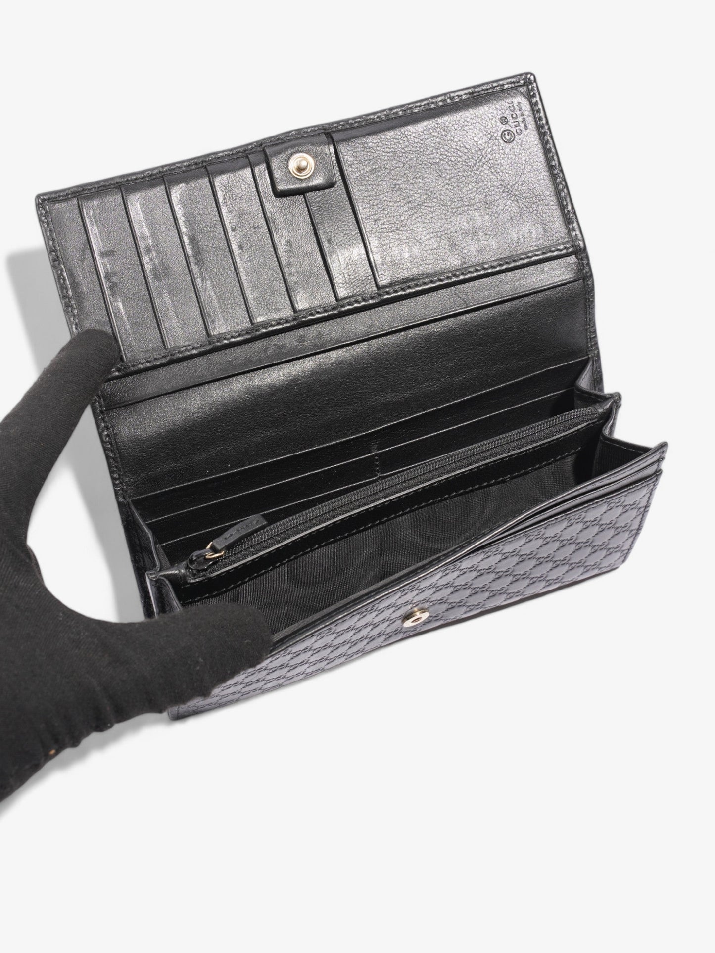 Gucci Bifold Microguccissima Wallet Black Leather