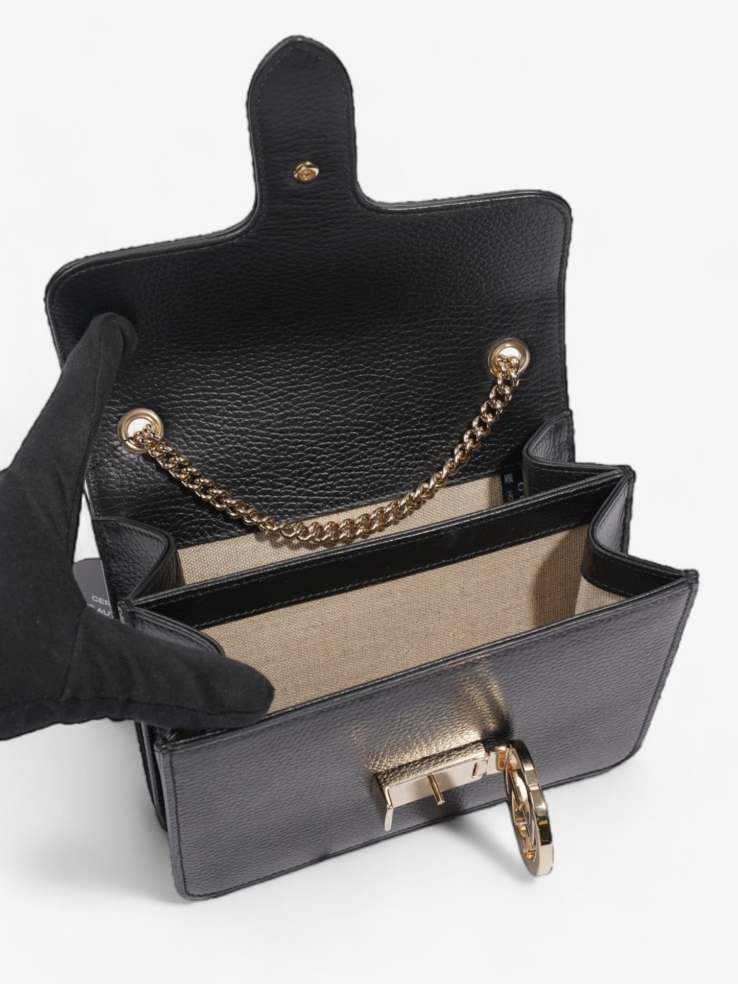 Gucci Interlocking GG Black Leather Small