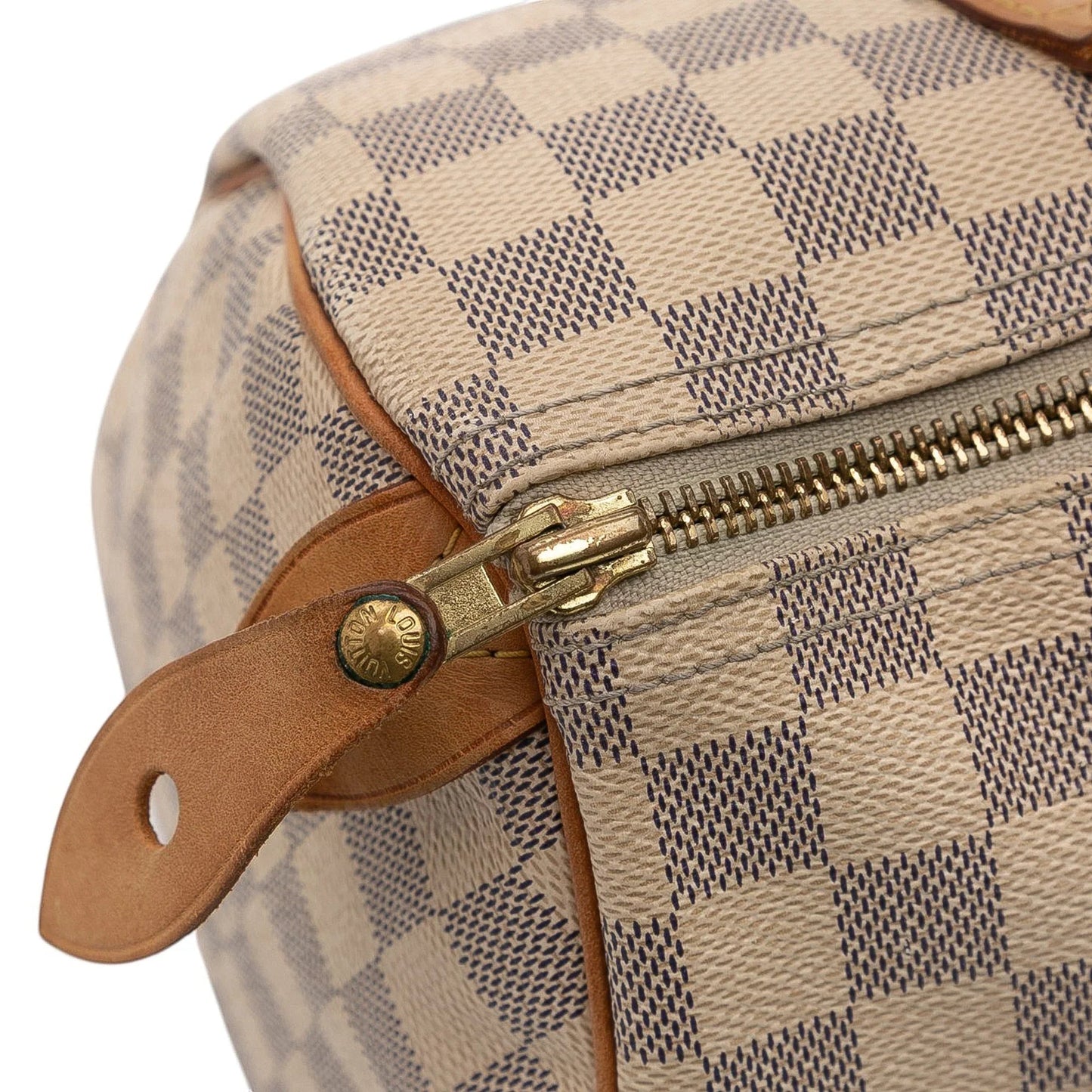 White Louis Vuitton Damier Azur Speedy 30 Boston Bag