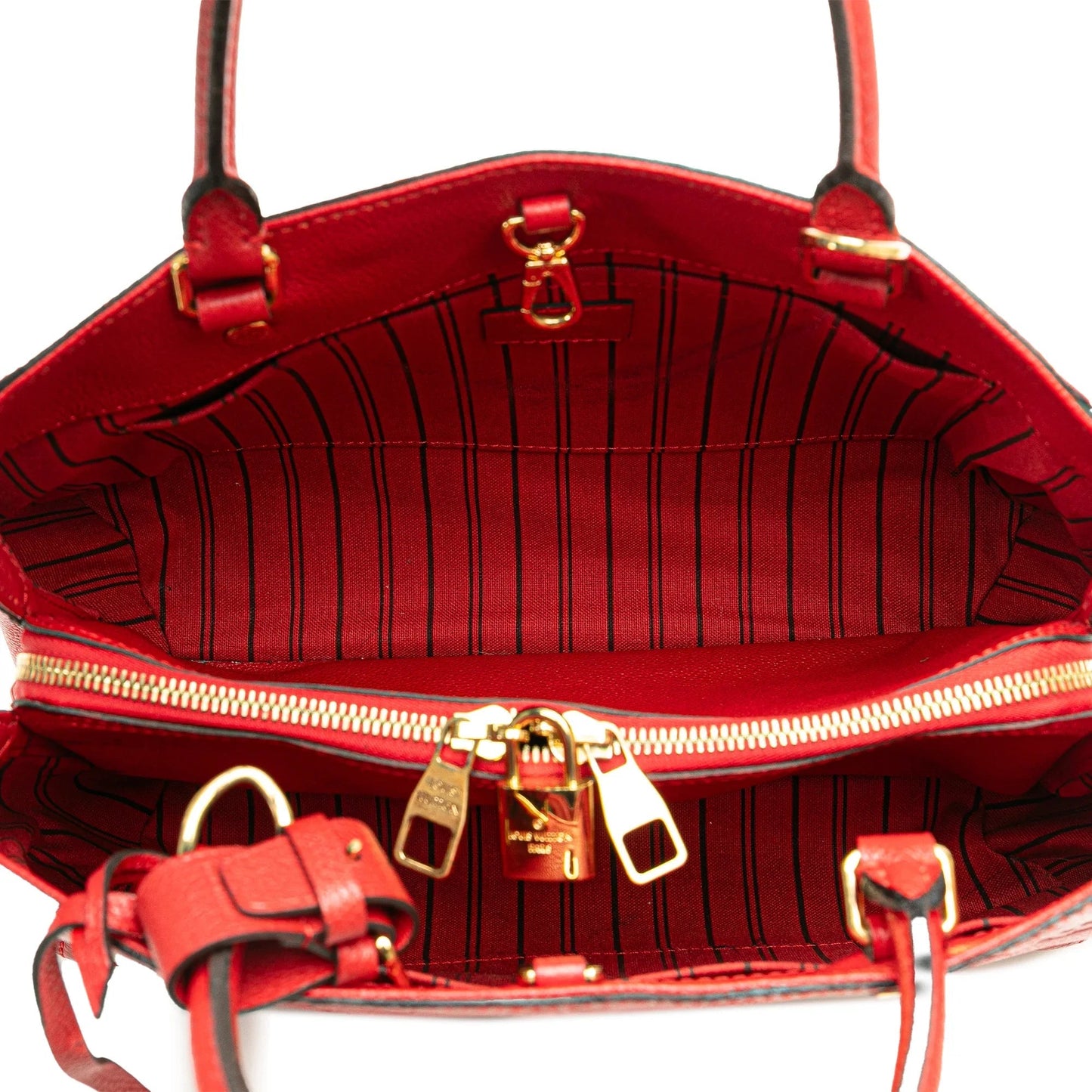 Red Louis Vuitton Monogram Empreinte Montaigne MM Satchel