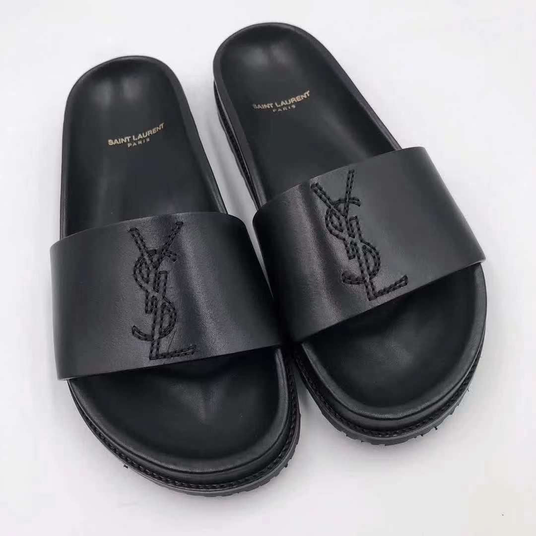 SAINT LAURENT YSL LOGO POOL SLIDES