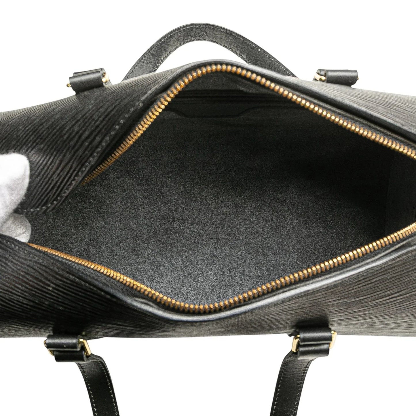 Black Louis Vuitton Epi Soufflot Handbag