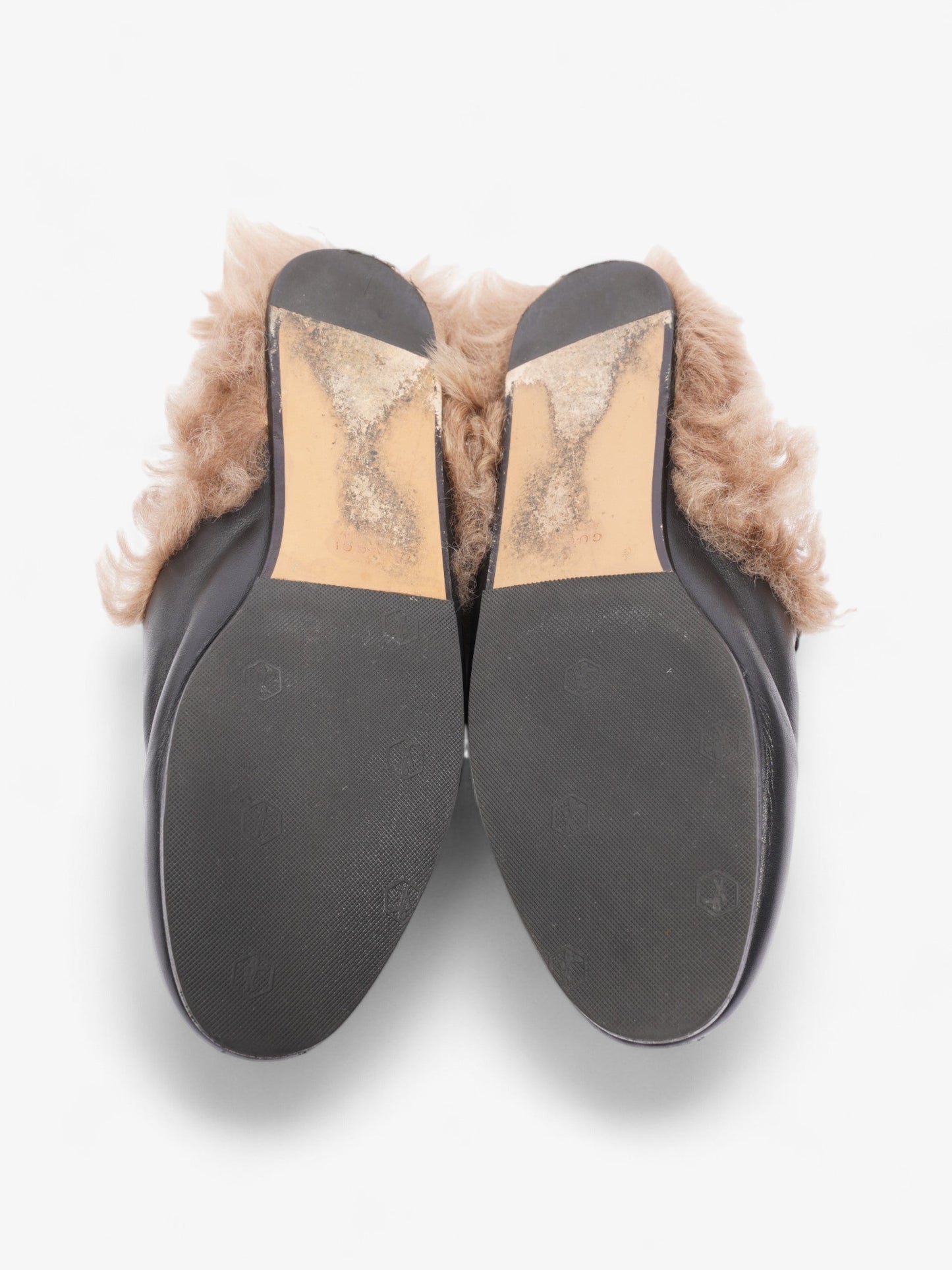 Gucci Princetown Rose Embroidered Horsebit Mules Black / Pink Leather EU 37 UK 4