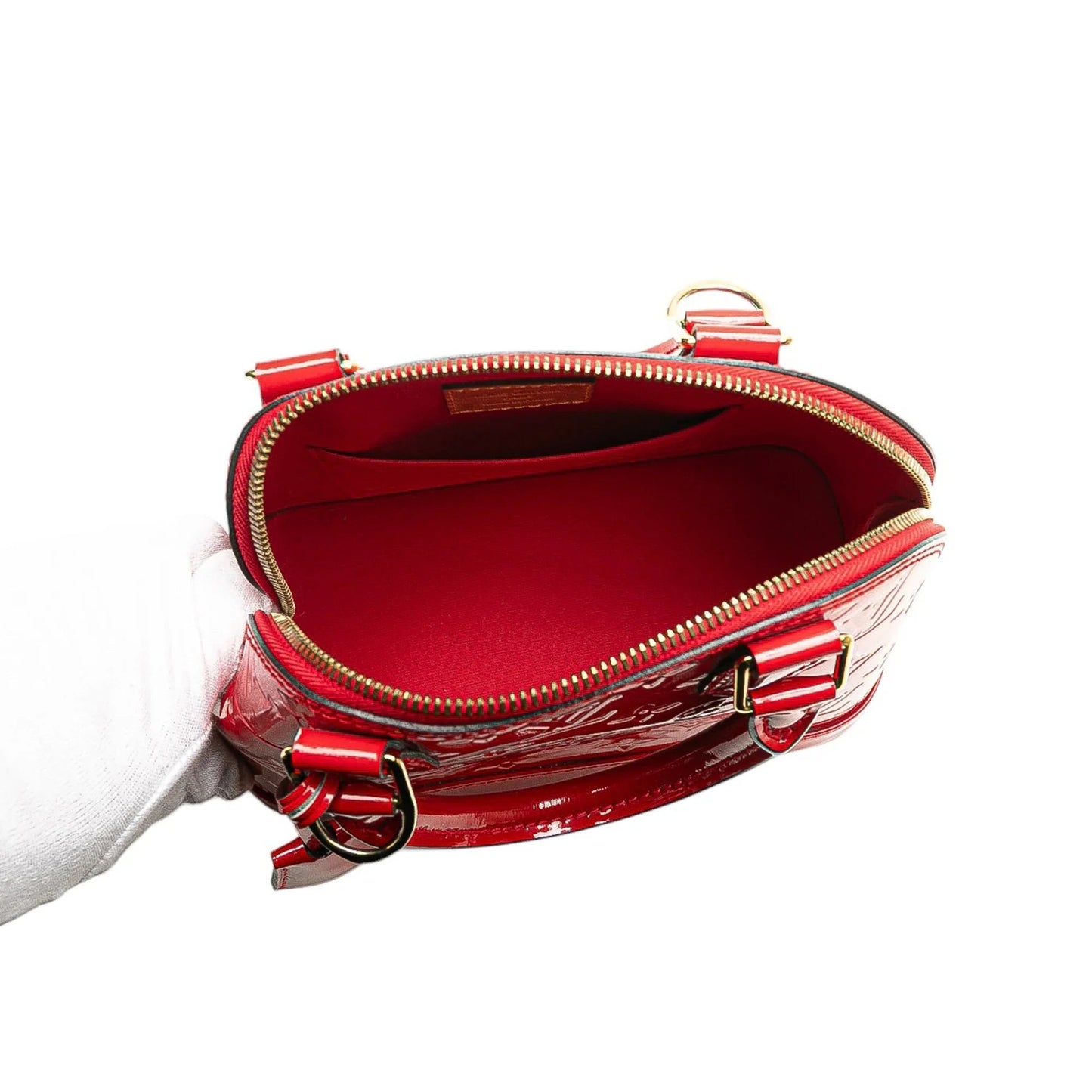 Red Louis Vuitton Monogram Vernis Alma BB Satchel