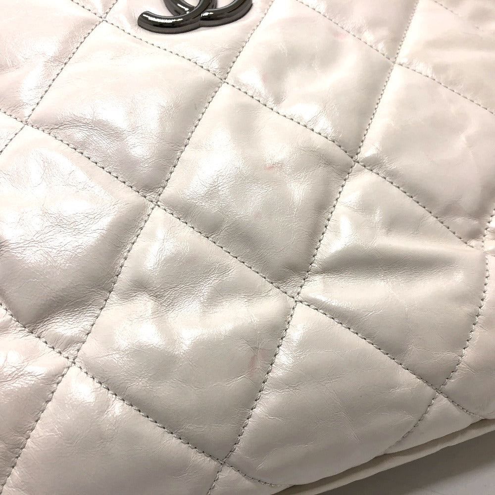 CHANEL Shoulder Bag Leather / suede white CC COCO Mark Portobello Matelasse Women